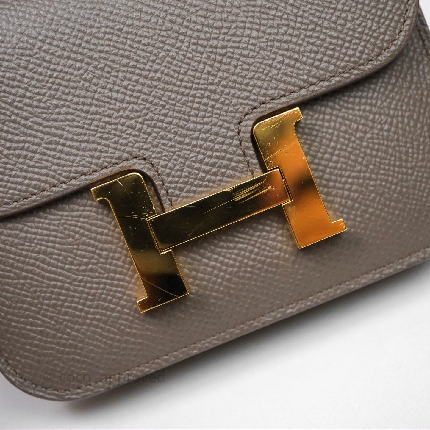 Hermès Constance Slim Wallet Gris Etain 8F Epsom Gold Hardware