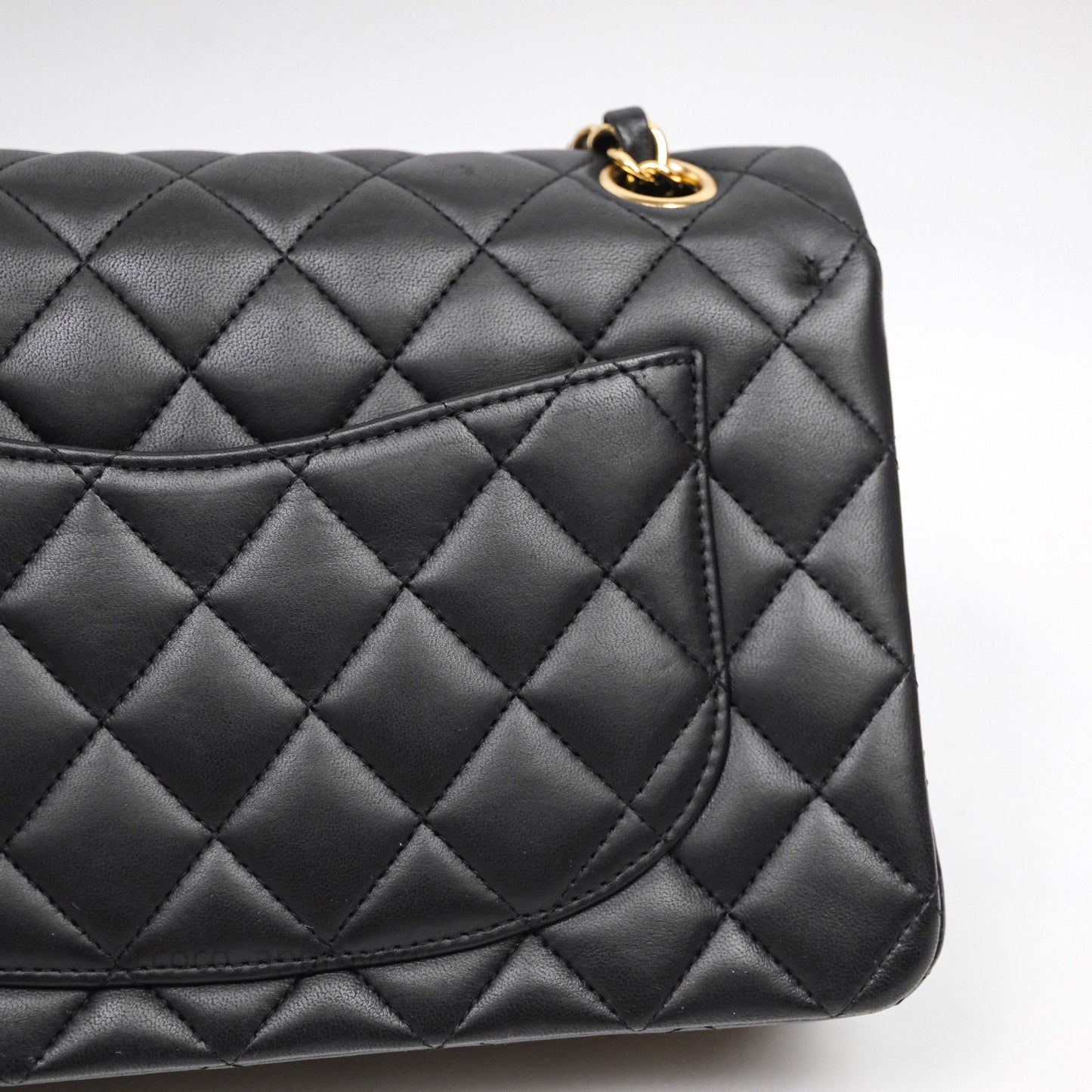 Chanel Small Classic Flap Quilted Black Lambskin Gold Hardware