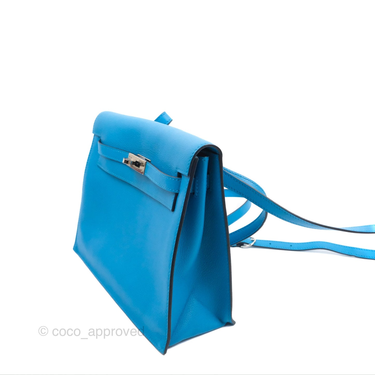 Hermès Kelly Danse II Bag Verso Veau Evercolor Bleu Frida/ Rose Mexico Palladium Hardware