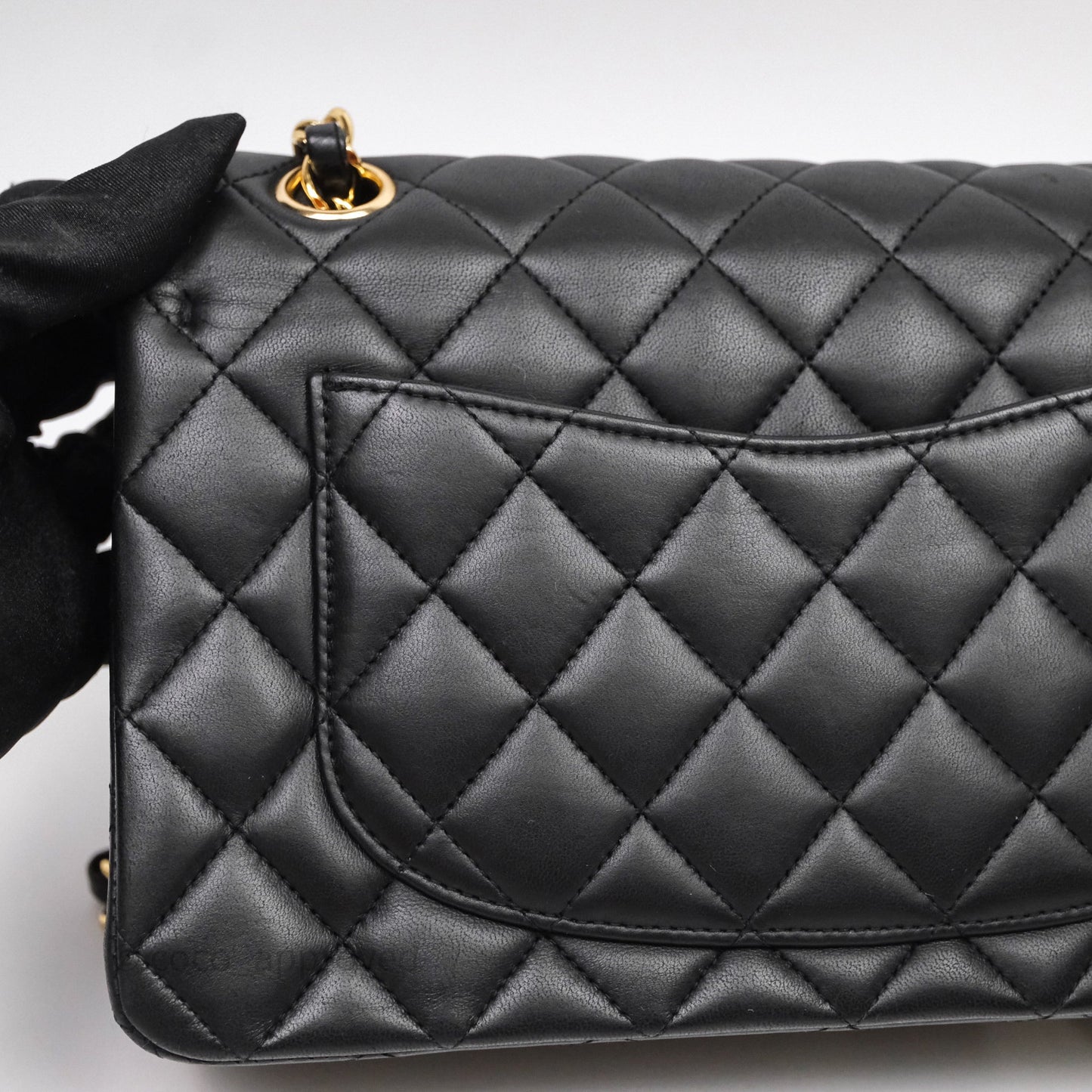 Chanel Small Classic Flap Quilted Black Lambskin Gold Hardware