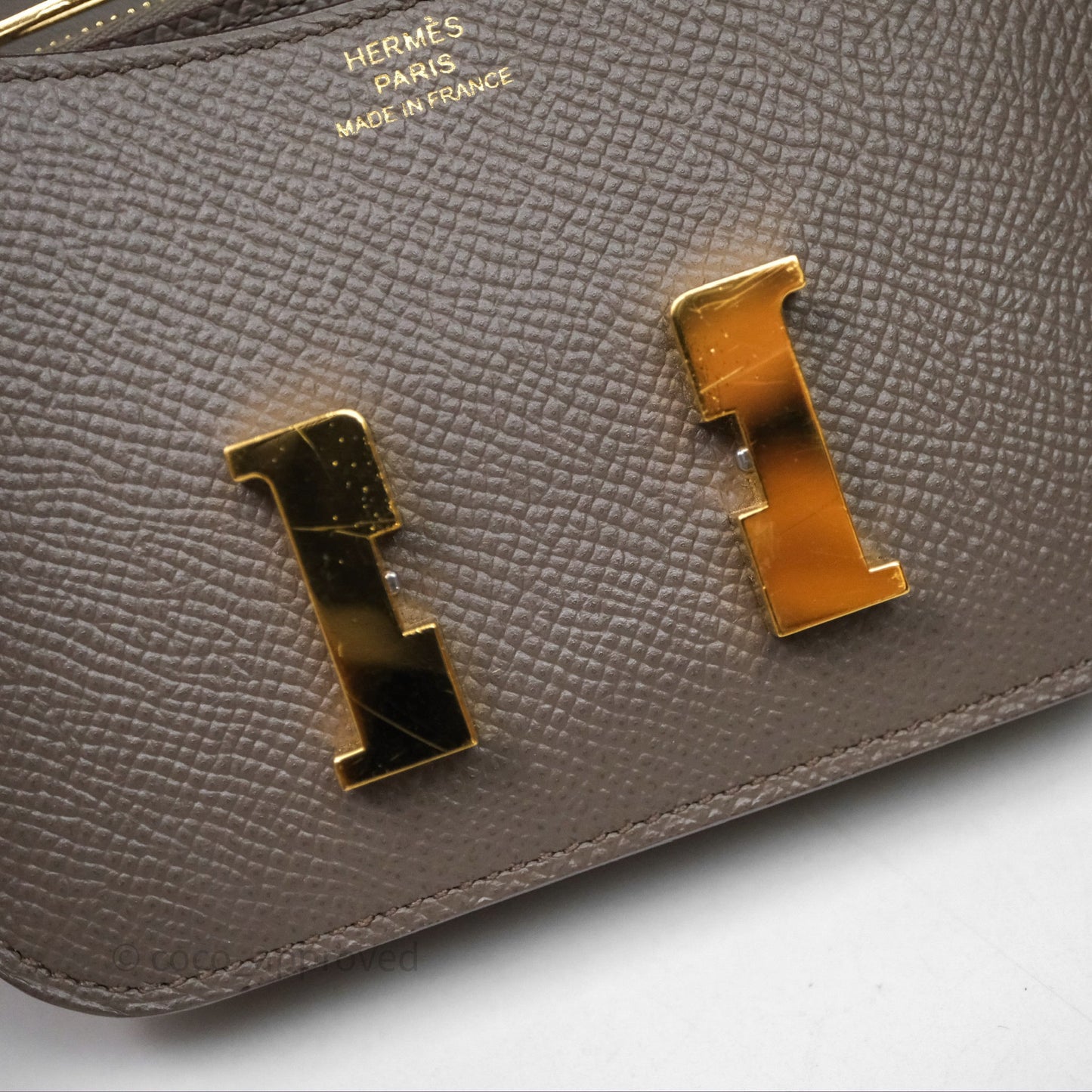 Hermès Constance Slim Wallet Gris Etain 8F Epsom Gold Hardware