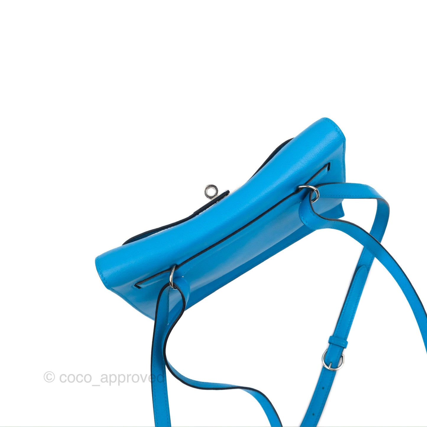 Hermès Kelly Danse II Bag Verso Veau Evercolor Bleu Frida/ Rose Mexico Palladium Hardware