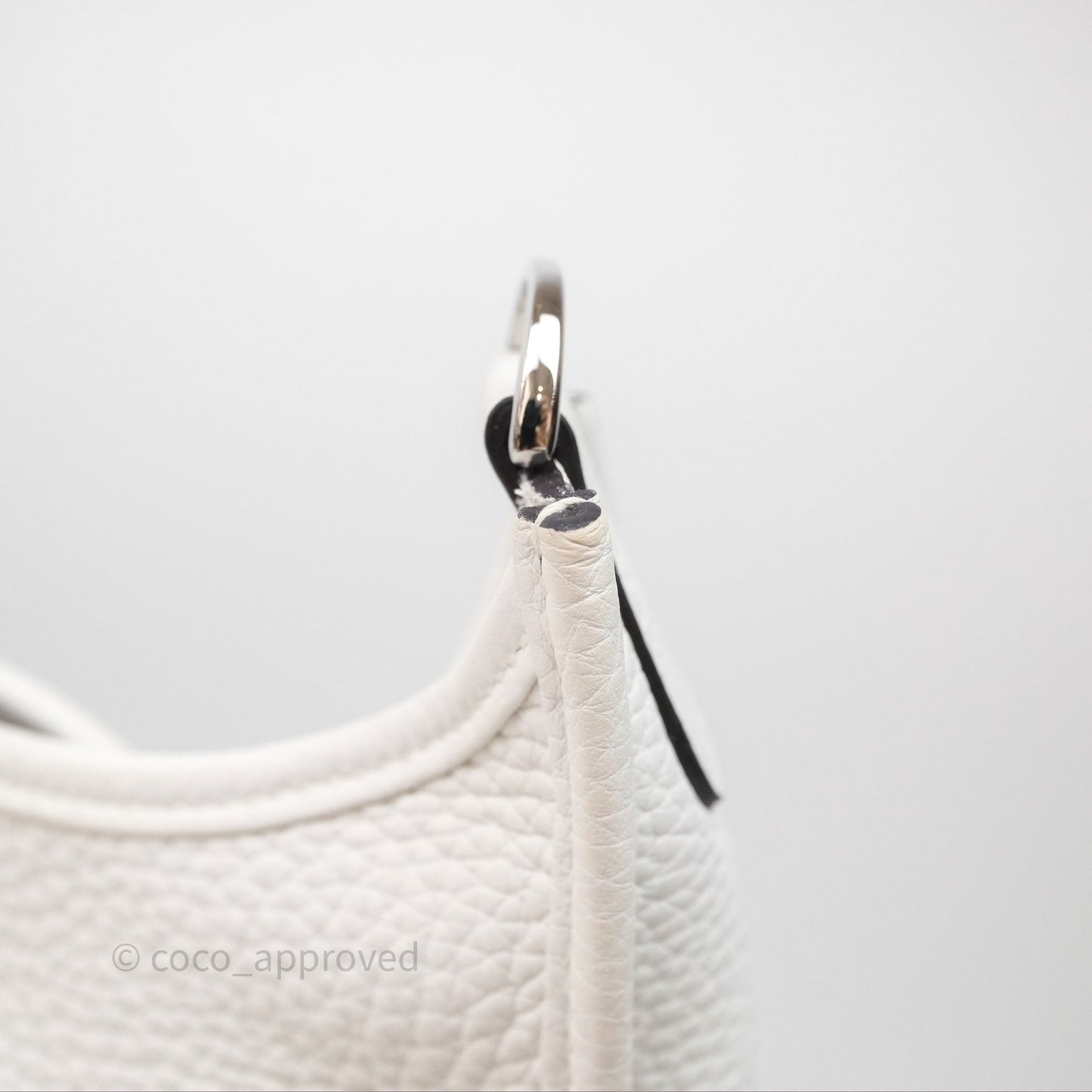 Hermes Evelyne III 29 New White 0U Clemence Palladium Hardware