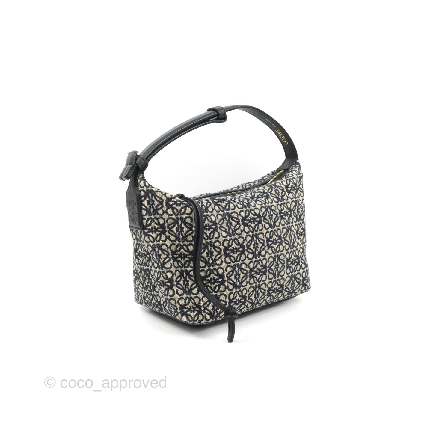Loewe Small Cubi bag in Anagram Jacquard & Calfskin Navy/Black
