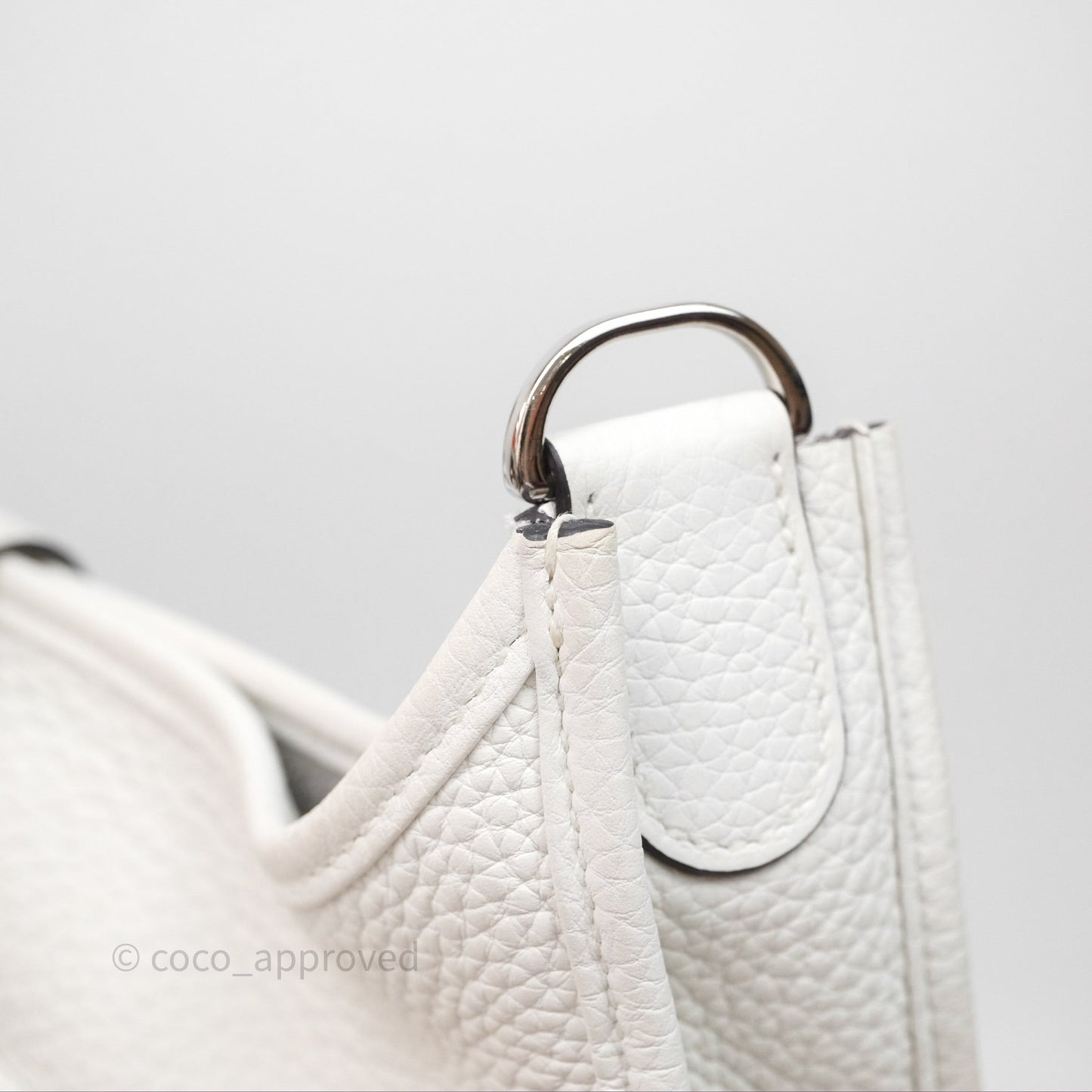 Hermes Evelyne III 29 New White 0U Clemence Palladium Hardware