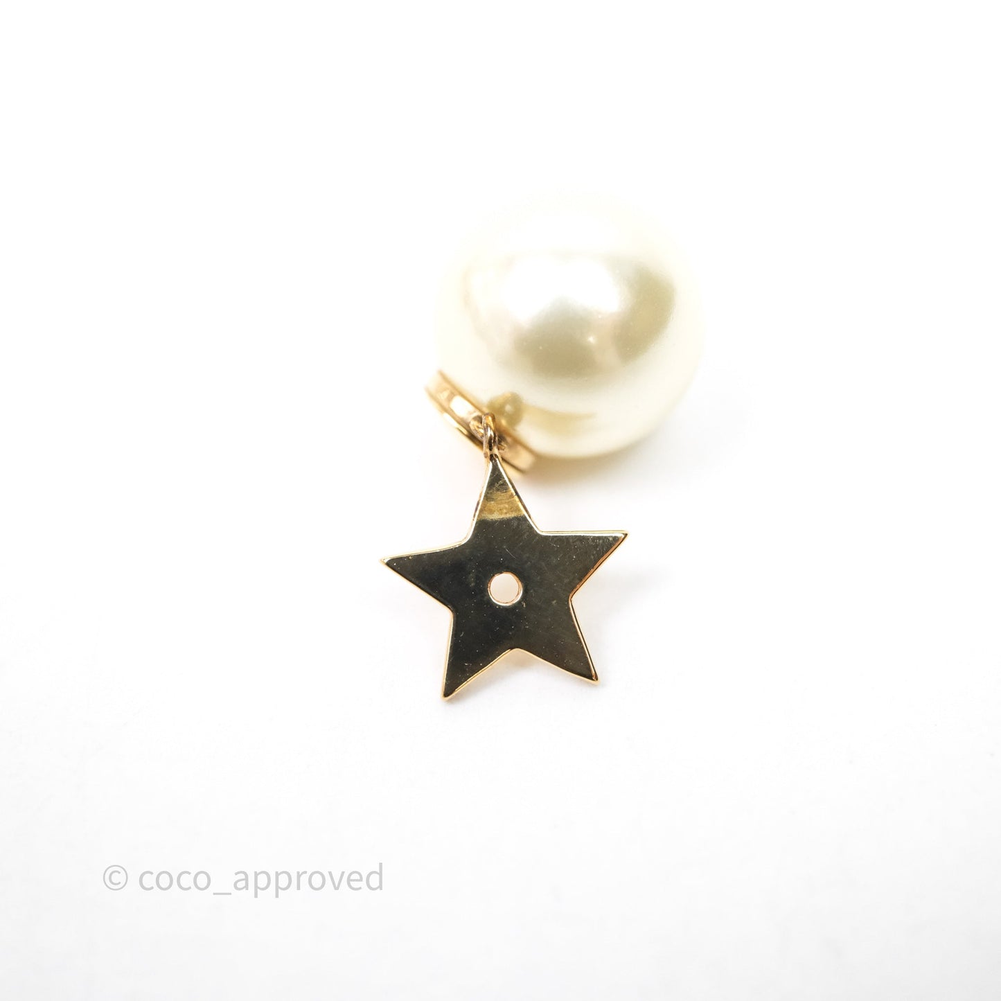 Christian Dior Pearl Tribales CD Drop Star Earrings Gold Tone