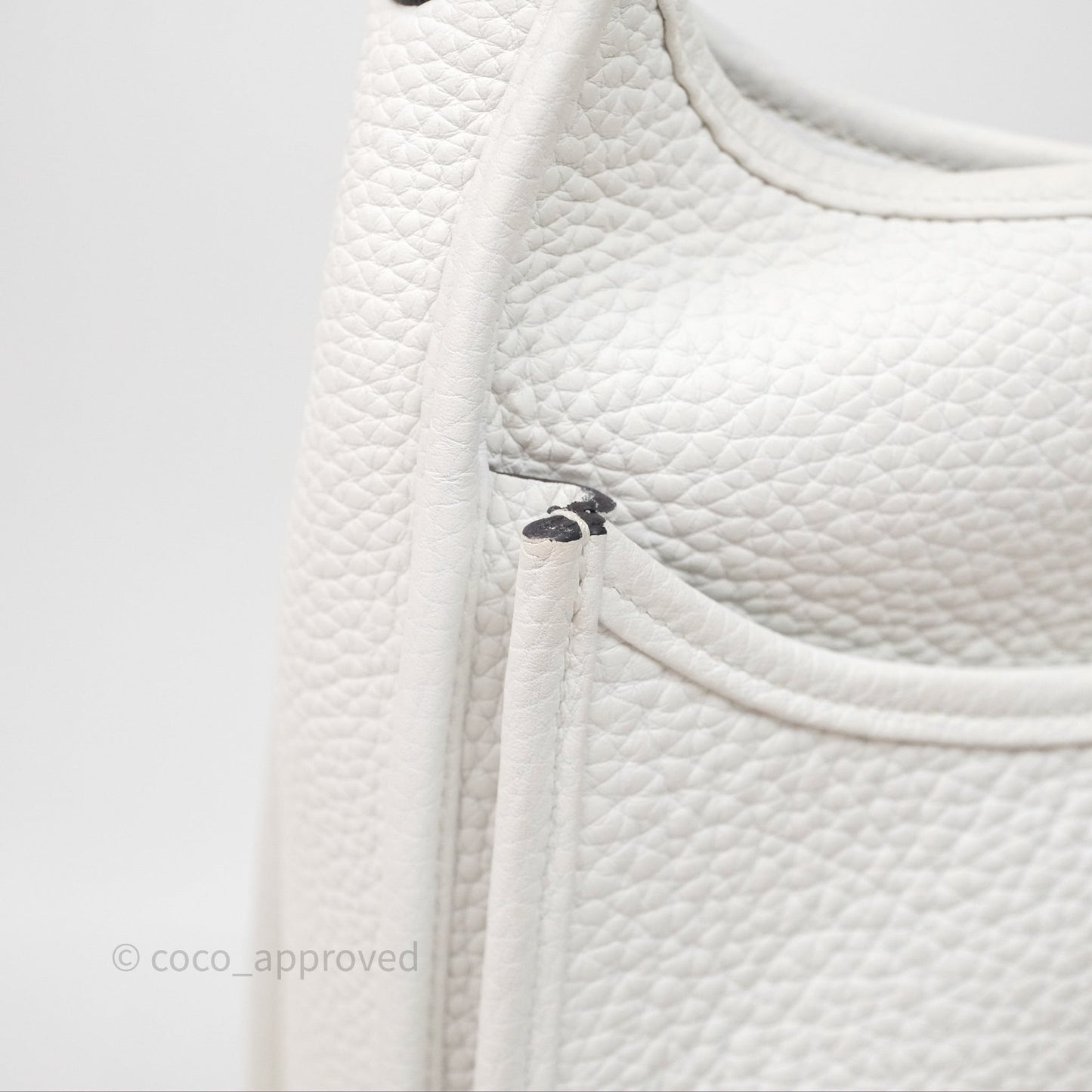 Hermes Evelyne III 29 New White 0U Clemence Palladium Hardware