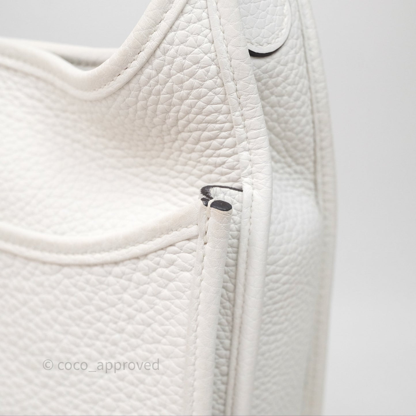 Hermes Evelyne III 29 New White 0U Clemence Palladium Hardware