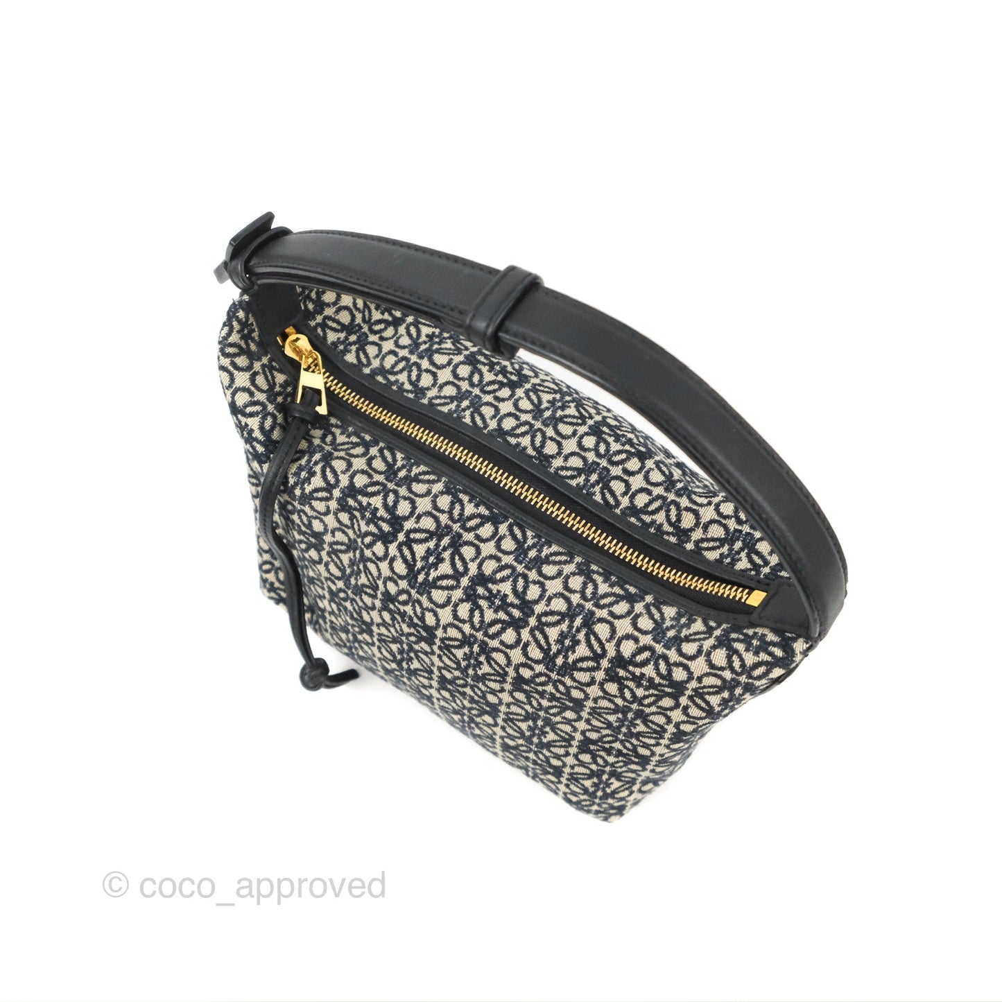 Loewe Small Cubi bag in Anagram Jacquard & Calfskin Navy/Black