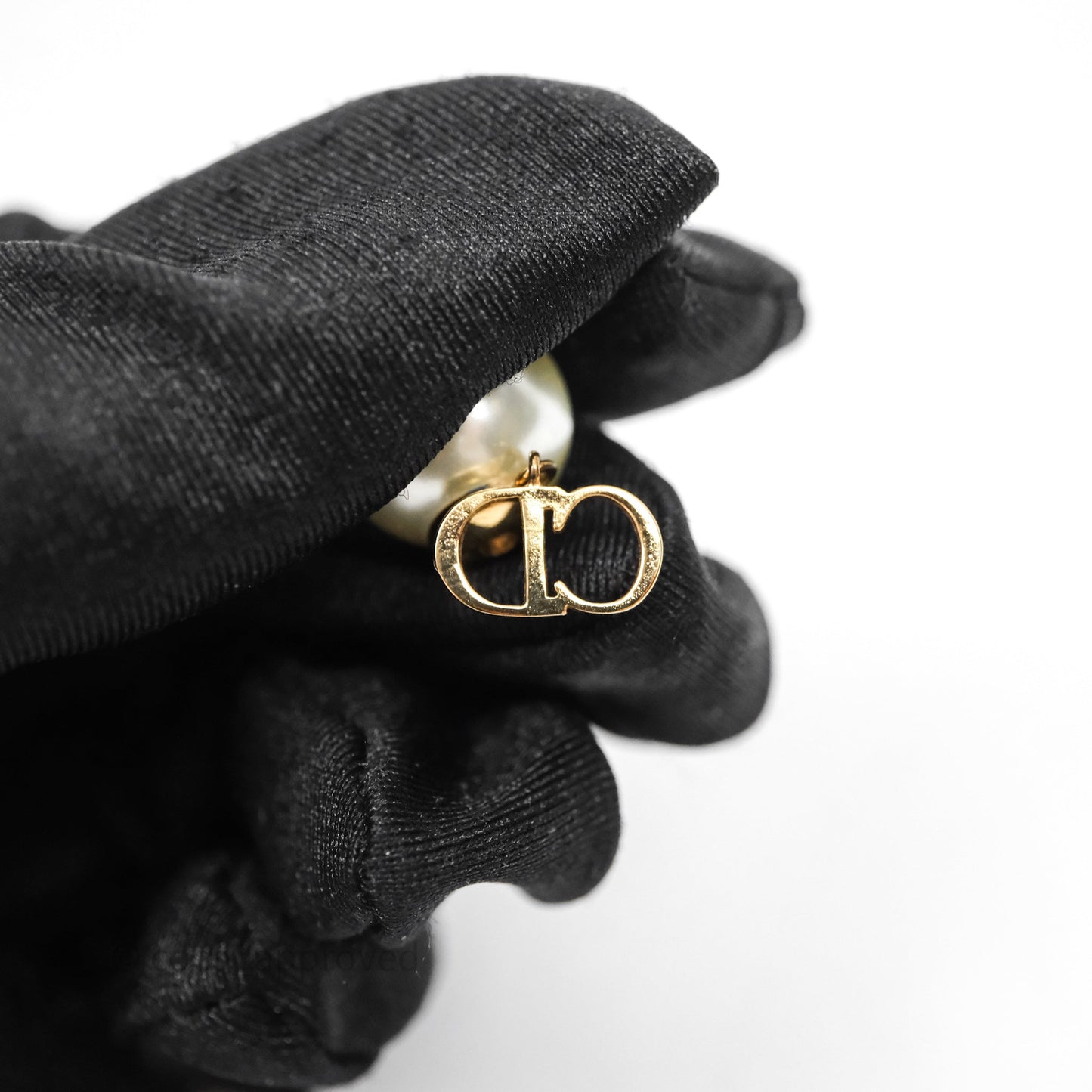 Christian Dior Pearl Tribales CD Drop Star Earrings Gold Tone