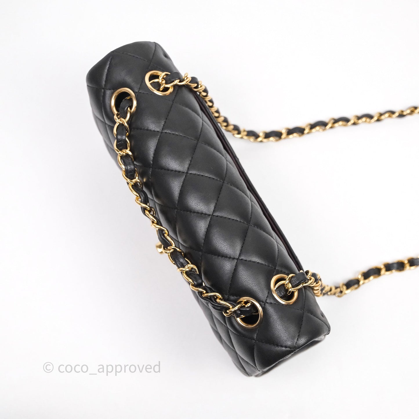 Chanel Small Classic Flap Quilted Black Lambskin Gold Hardware