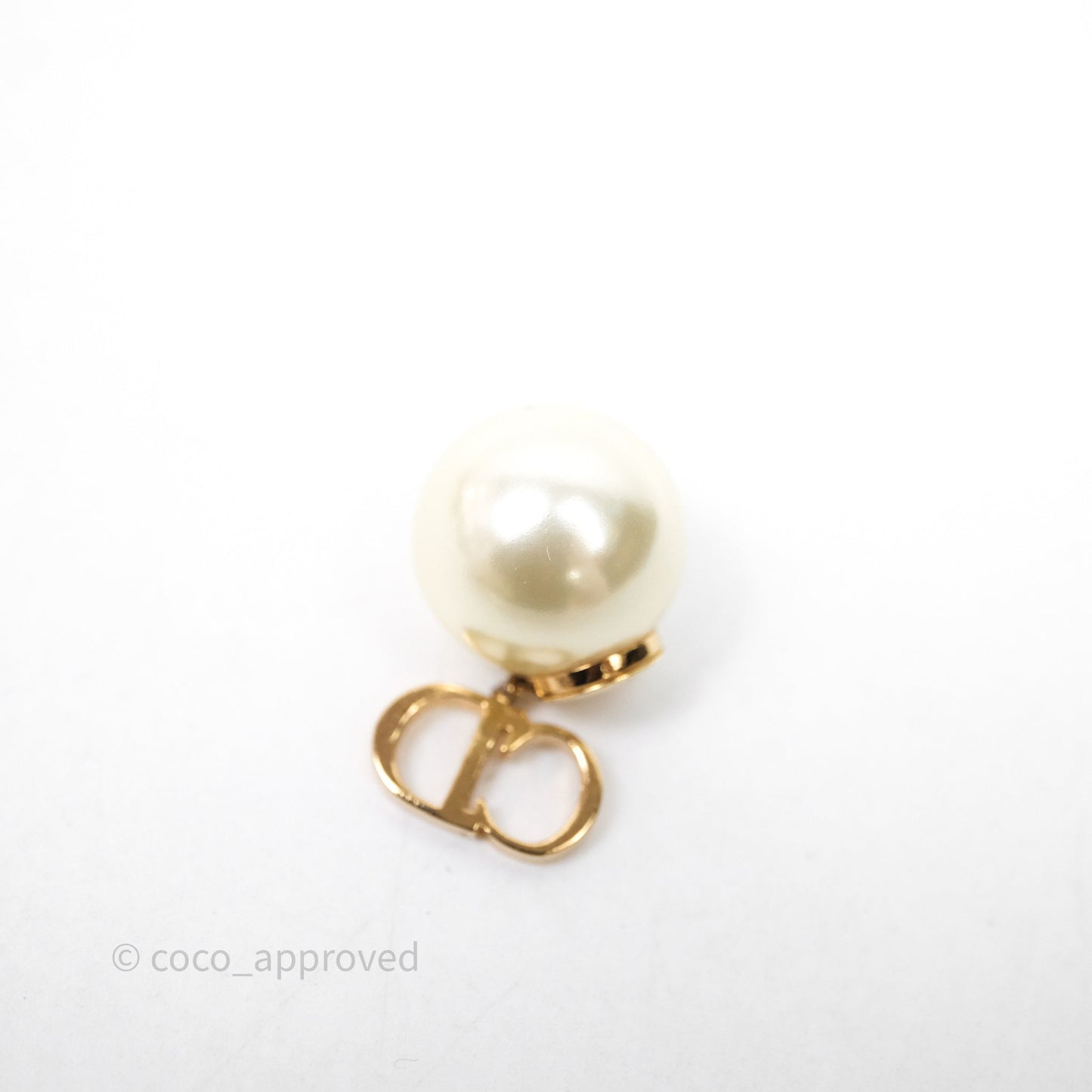Christian Dior Pearl Tribales CD Drop Star Earrings Gold Tone