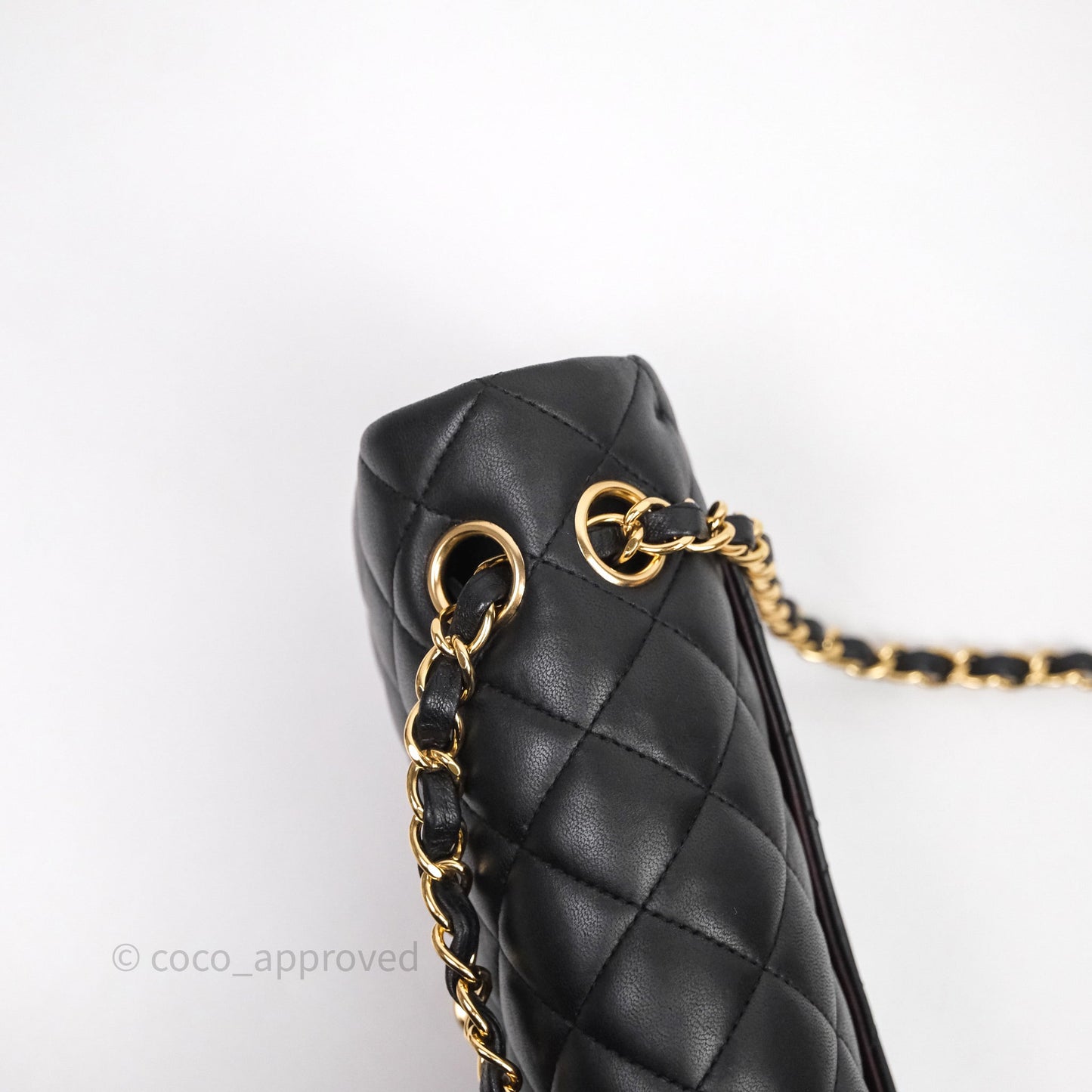 Chanel Small Classic Flap Quilted Black Lambskin Gold Hardware