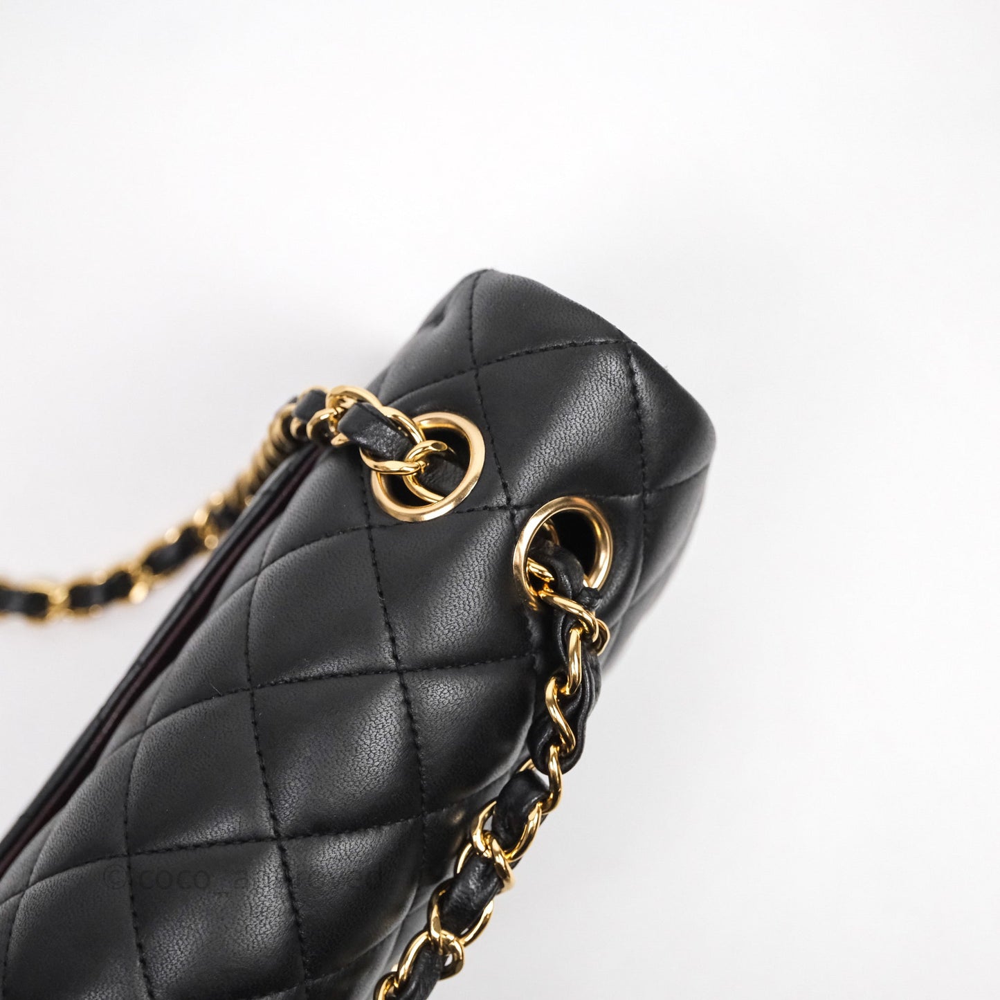 Chanel Small Classic Flap Quilted Black Lambskin Gold Hardware