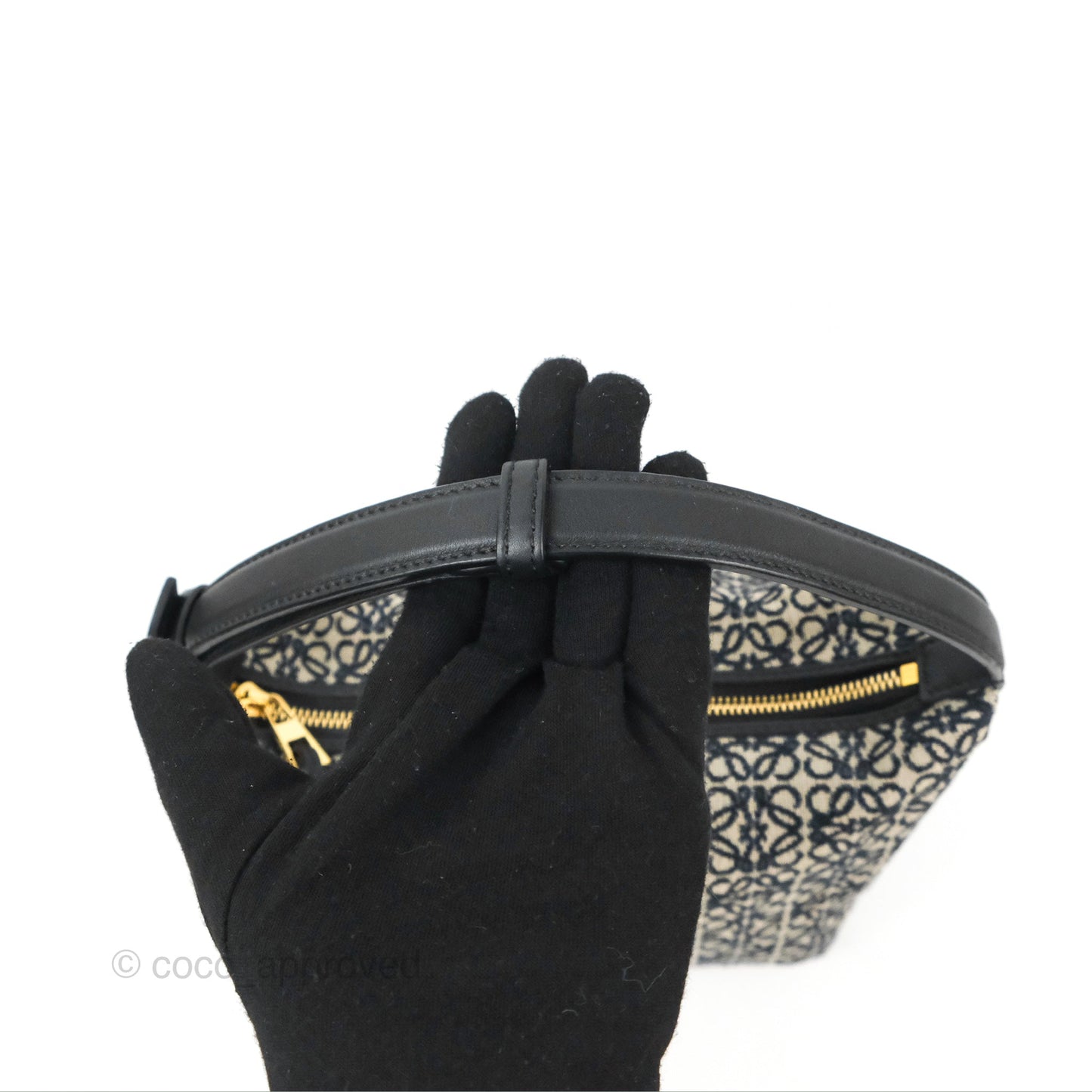 Loewe Small Cubi bag in Anagram Jacquard & Calfskin Navy/Black