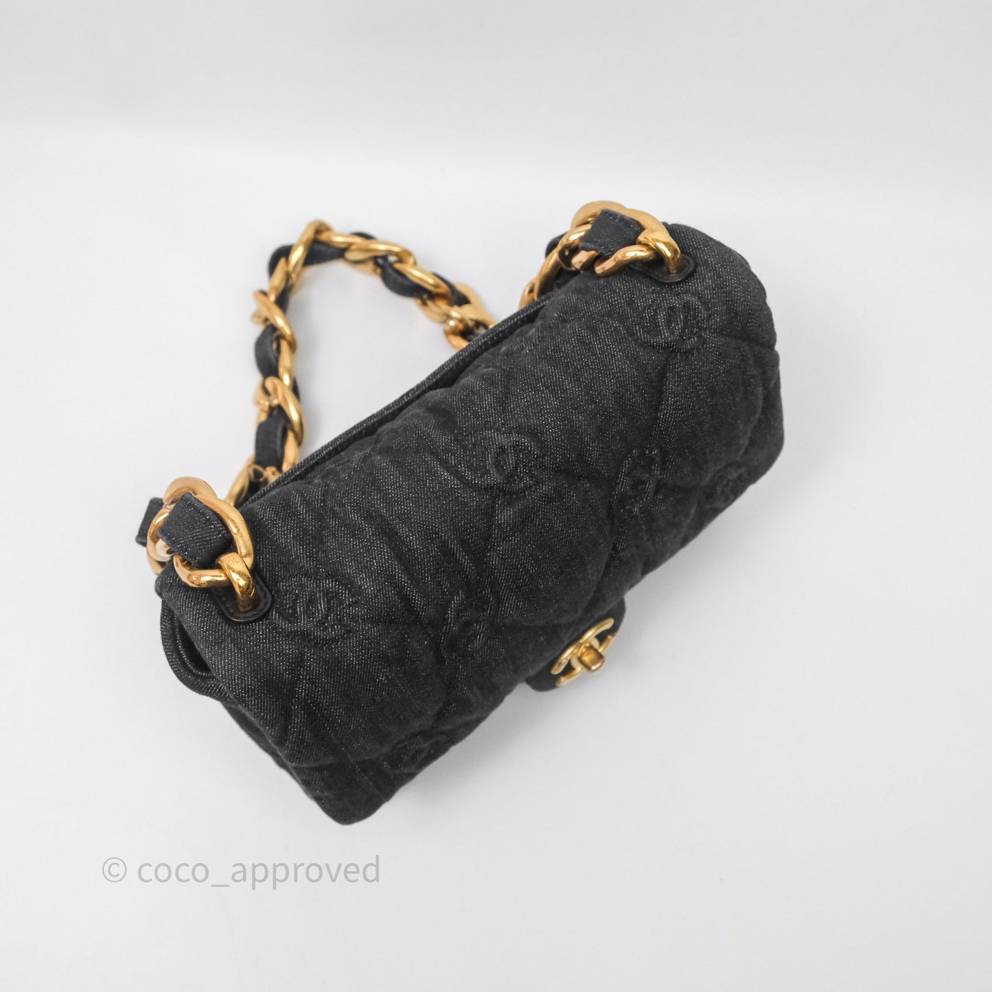 Chanel Medium Funky Town Flap Denim Aged Gold Hardware 22S