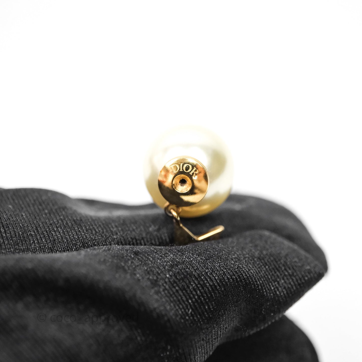 Christian Dior Pearl Tribales CD Drop Star Earrings Gold Tone
