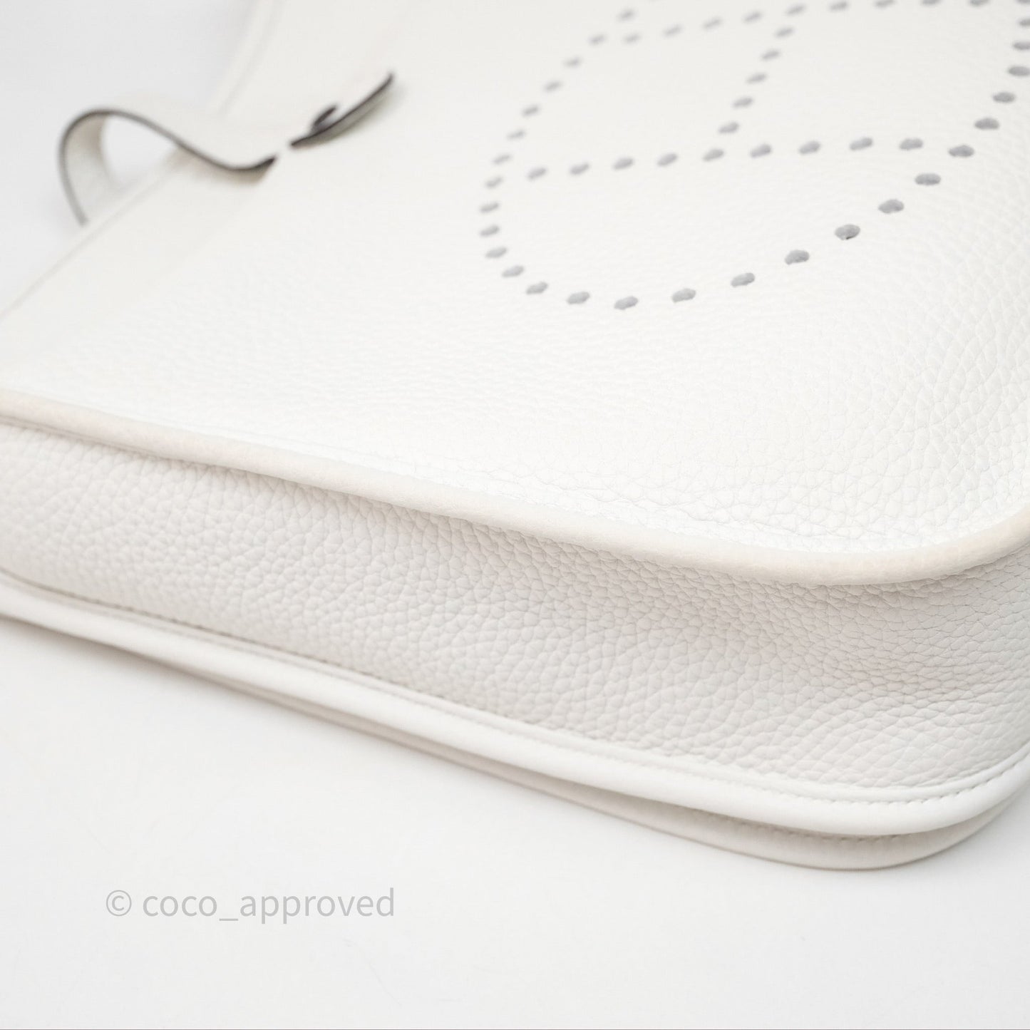 Hermes Evelyne III 29 New White 0U Clemence Palladium Hardware