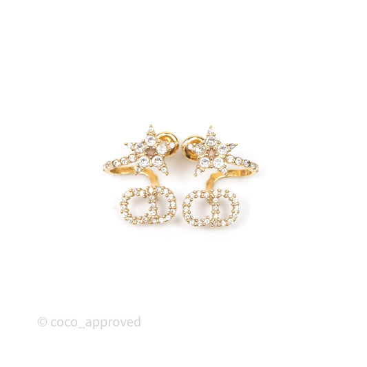 Christian Dior Clair D Lune Earrings Gold Tone