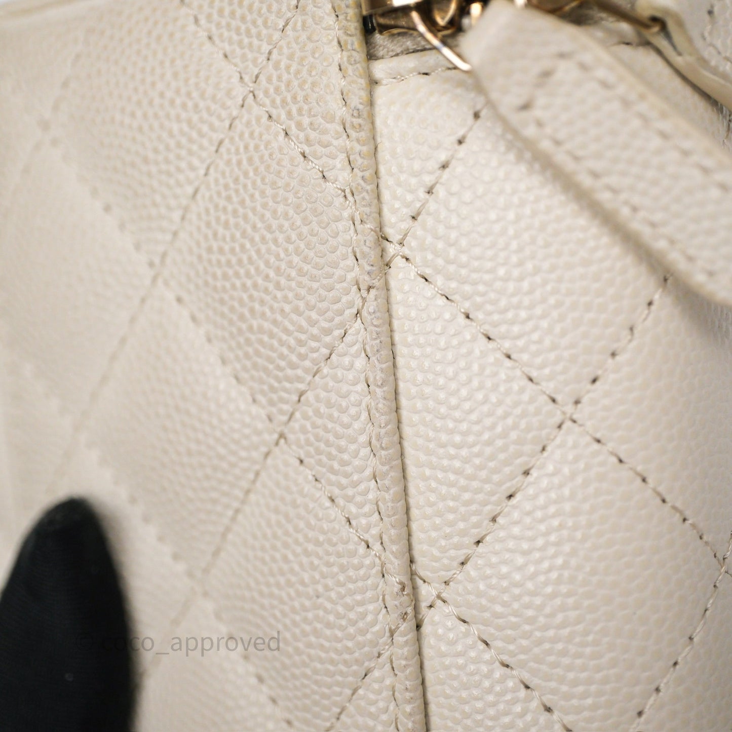 Chanel Classic Mini Vanity With Chain Light Beige Caviar Gold Hardware