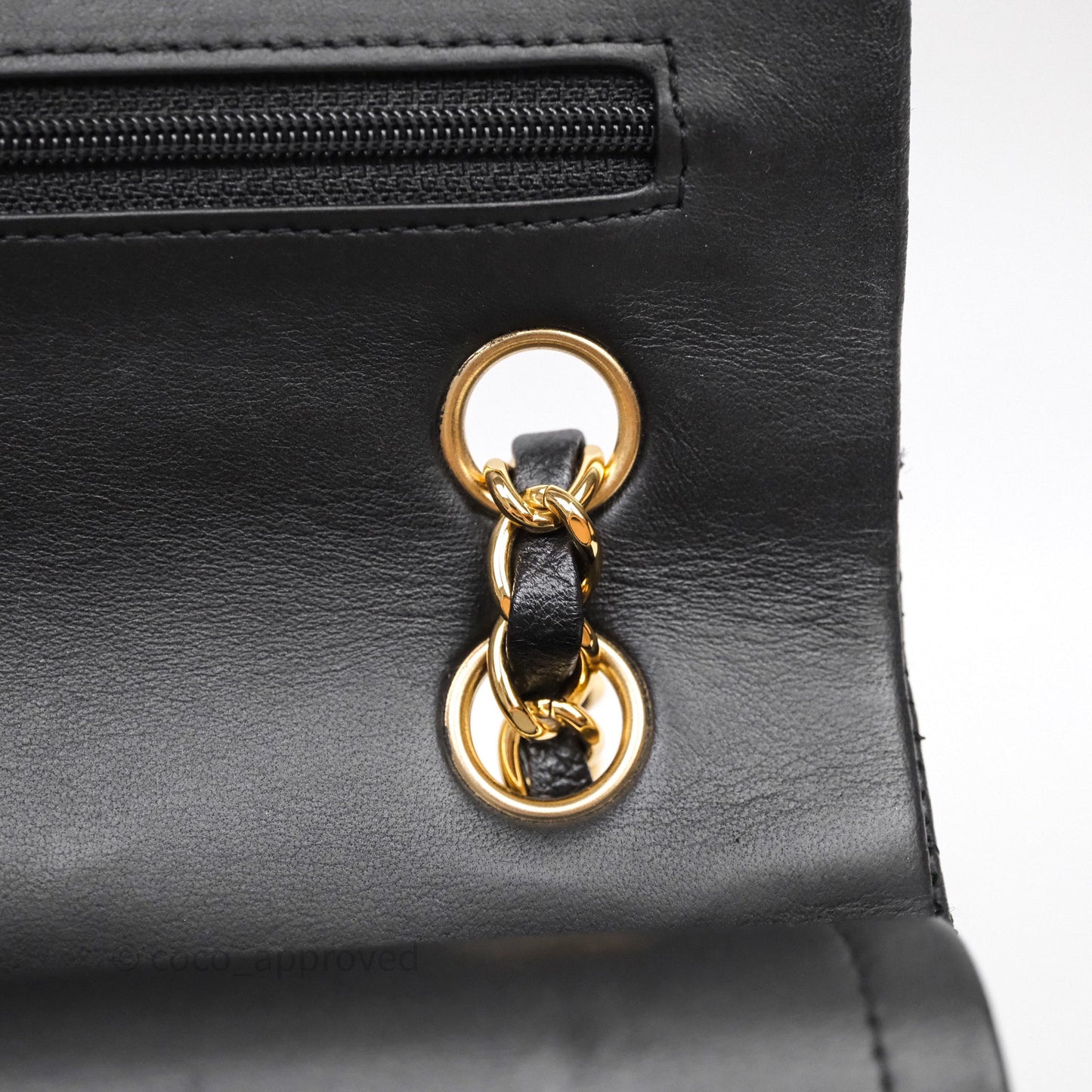 Chanel Small Classic Flap Quilted Black Lambskin Gold Hardware