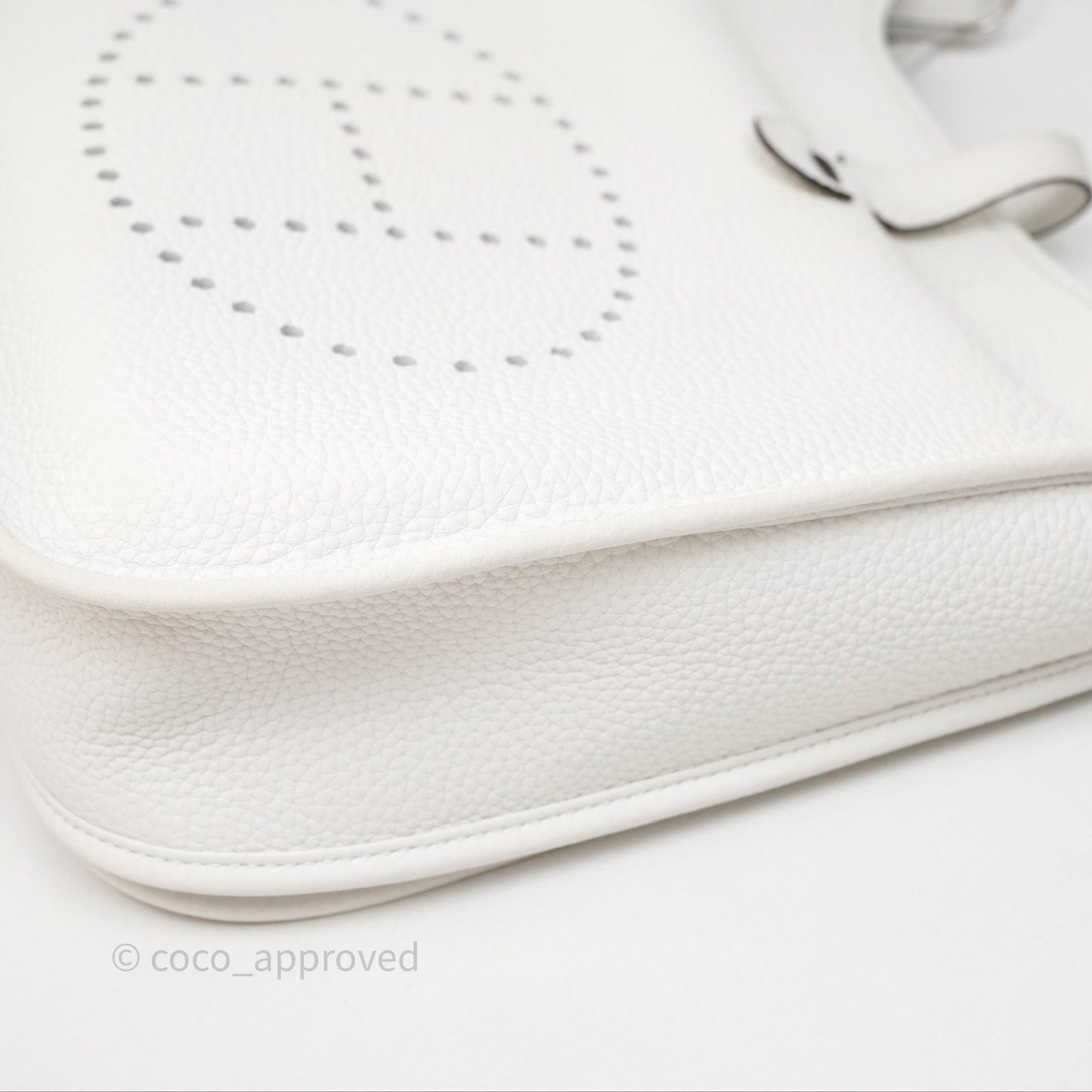 Hermes Evelyne III 29 New White 0U Clemence Palladium Hardware