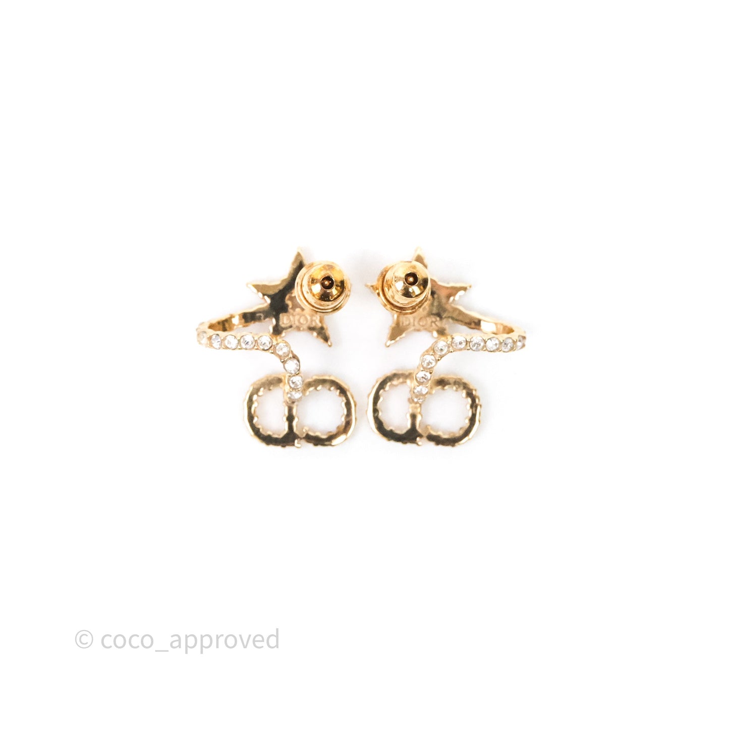 Christian Dior Clair D Lune Earrings Gold Tone