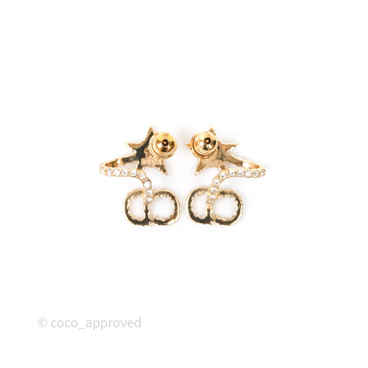 Christian Dior Clair D Lune Earrings Gold Tone