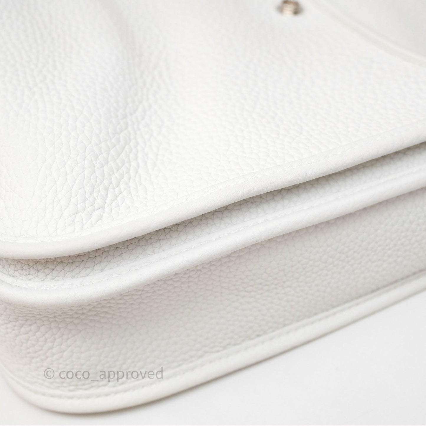 Hermes Evelyne III 29 New White 0U Clemence Palladium Hardware