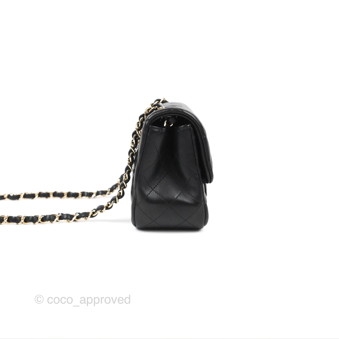 Chanel Mini Square Black Lambskin Gold Hardware
