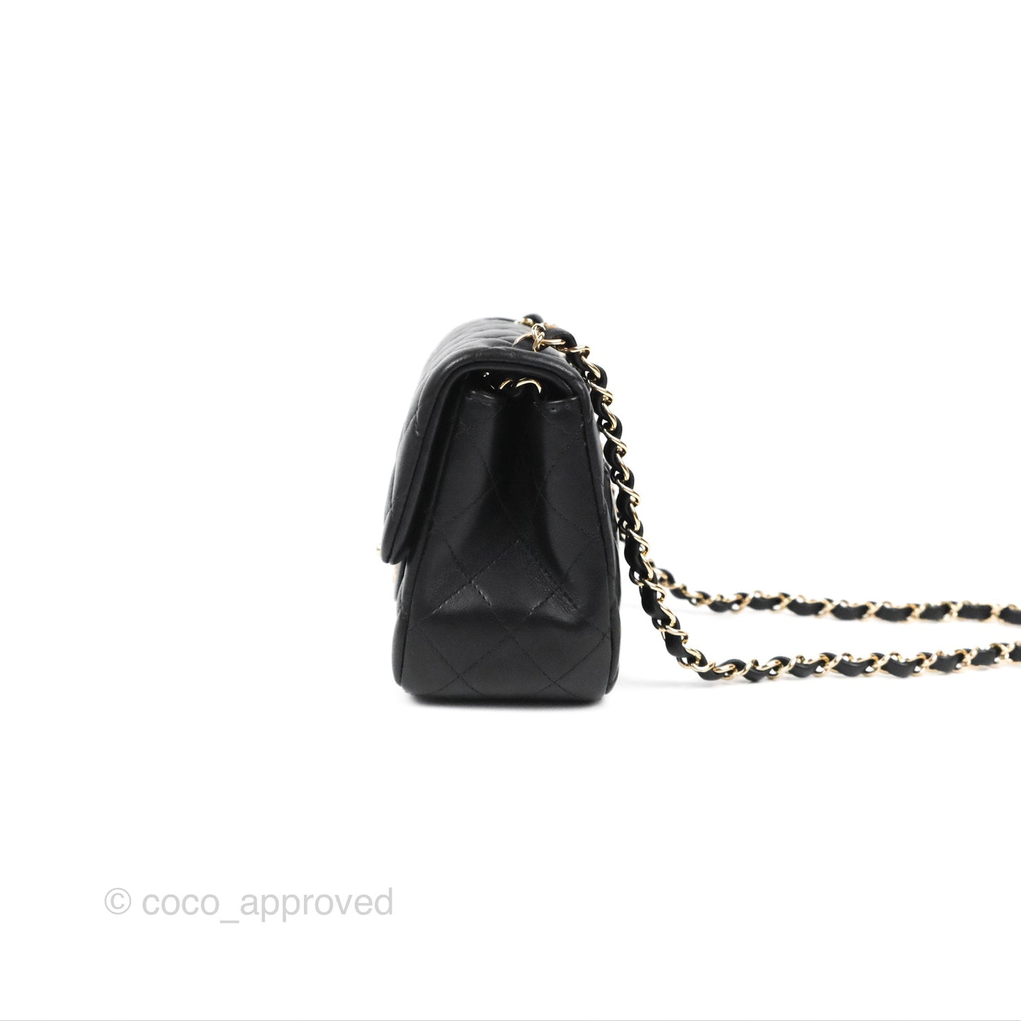 Chanel Mini Square Black Lambskin Gold Hardware