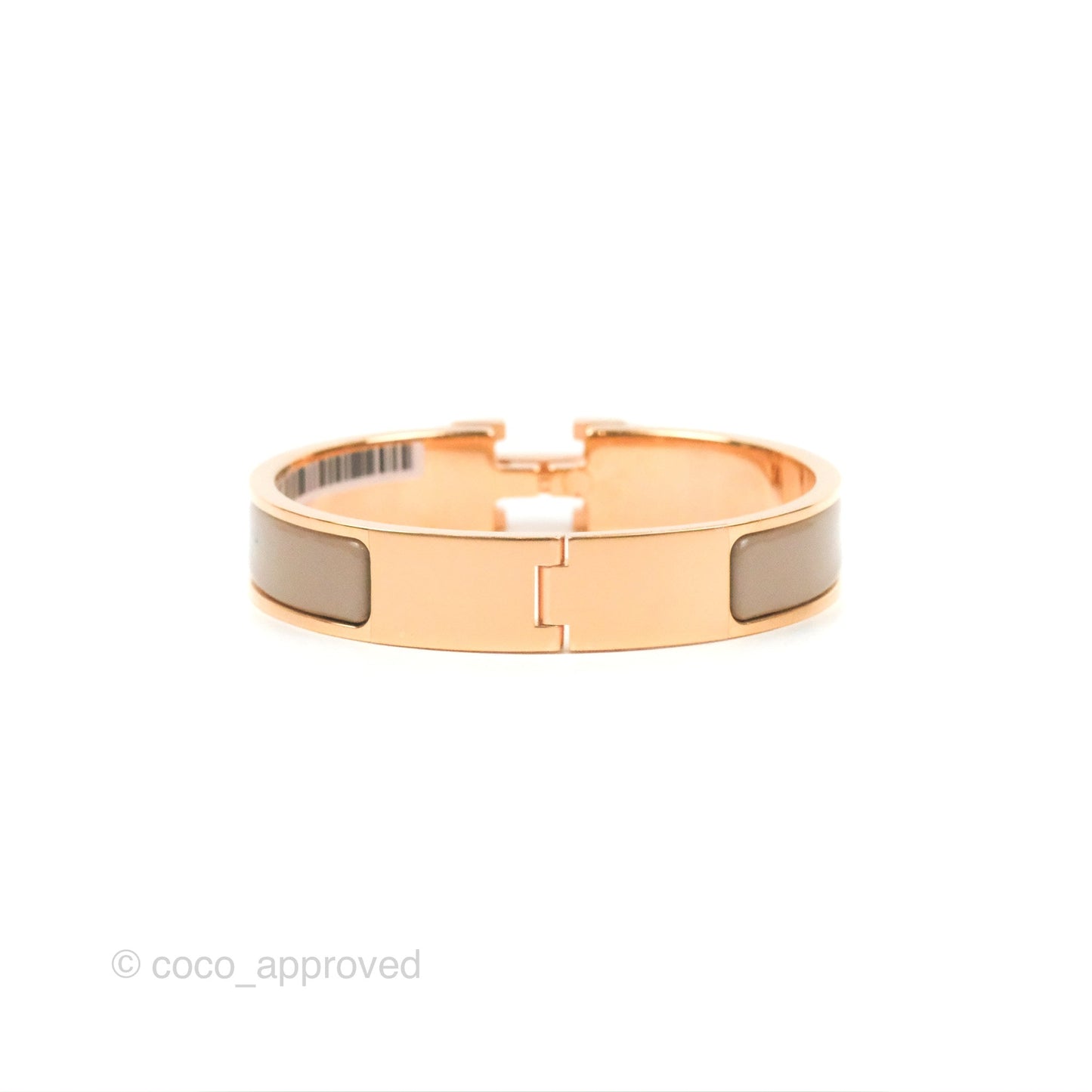 Hermès Clic H Bracelet Marron Glace Rose Gold PM