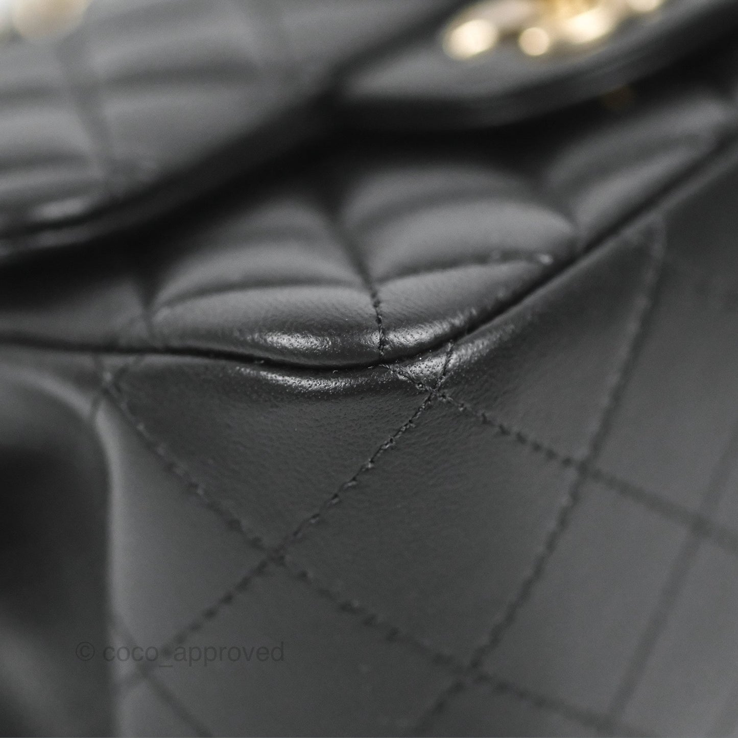 Chanel Mini Square Black Lambskin Gold Hardware