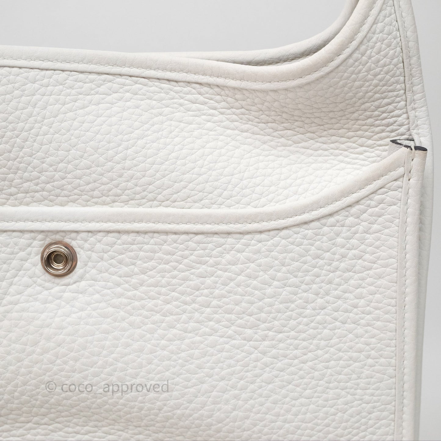 Hermes Evelyne III 29 New White 0U Clemence Palladium Hardware