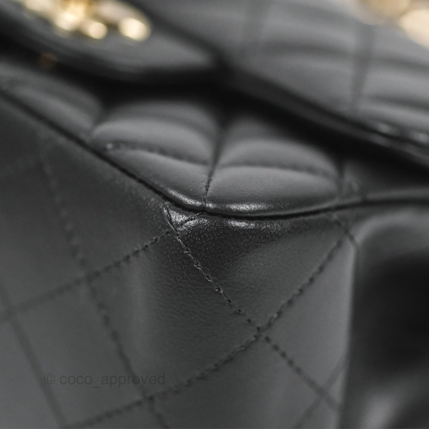 Chanel Mini Square Black Lambskin Gold Hardware
