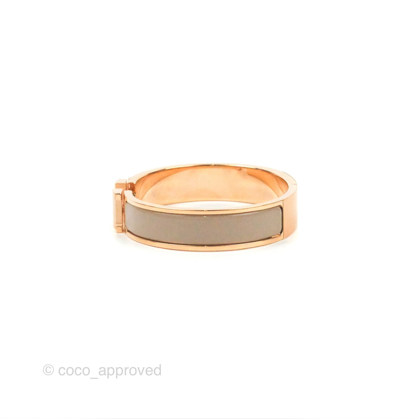 Hermès Clic H Bracelet Marron Glace Rose Gold PM