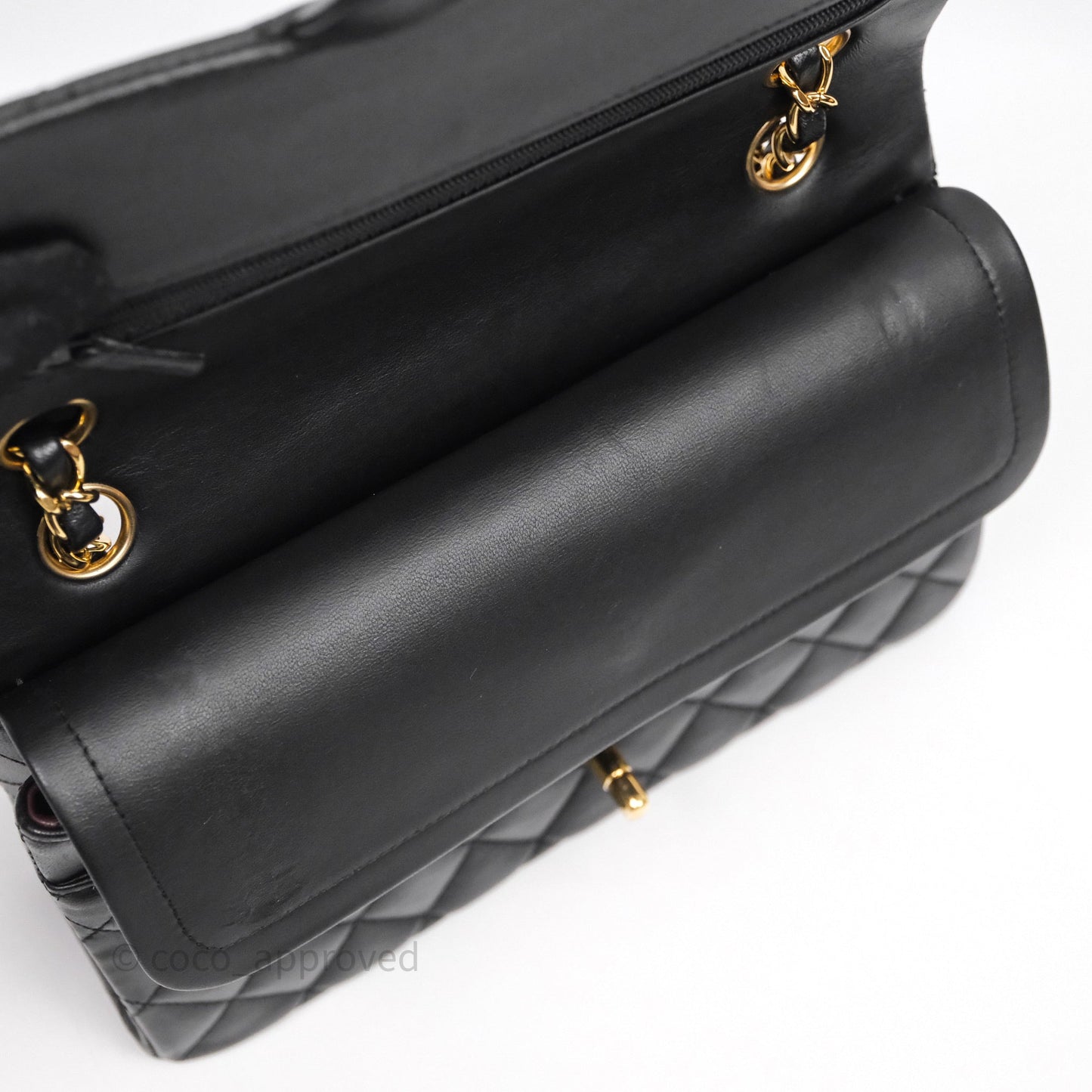 Chanel Small Classic Flap Quilted Black Lambskin Gold Hardware