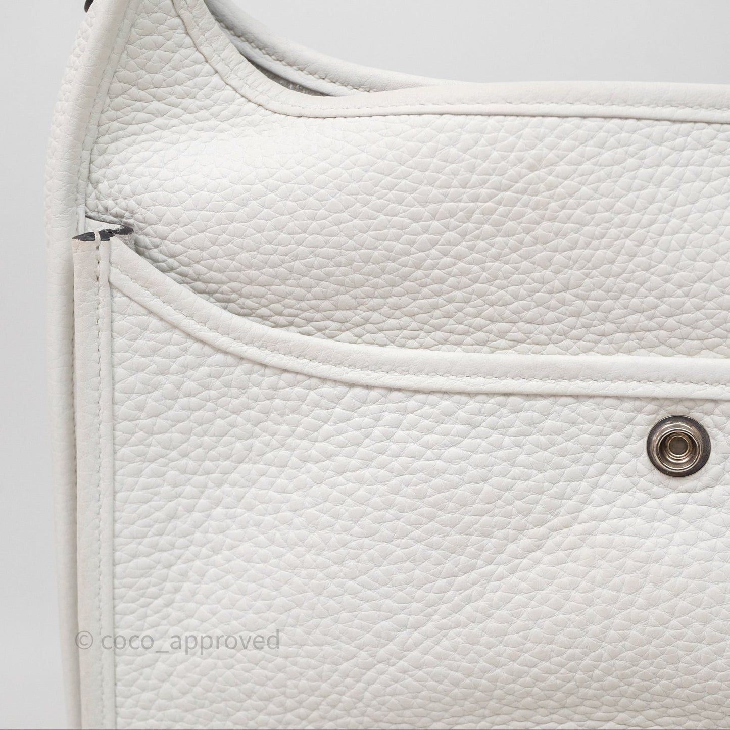Hermes Evelyne III 29 New White 0U Clemence Palladium Hardware