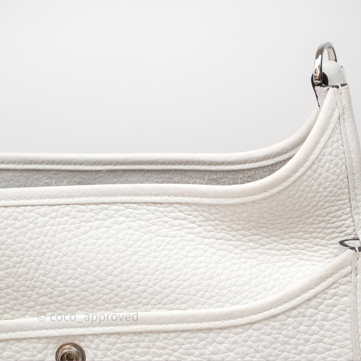 Hermes Evelyne III 29 New White 0U Clemence Palladium Hardware