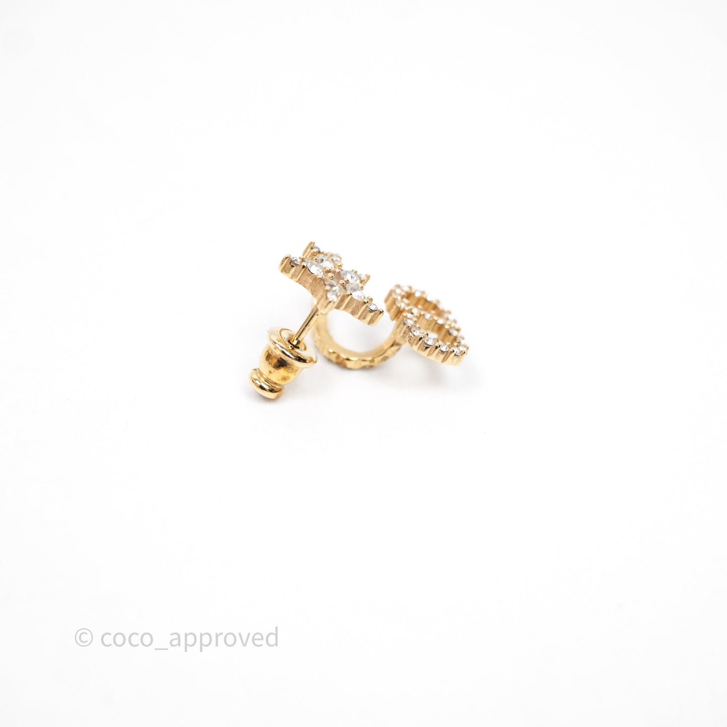 Christian Dior Clair D Lune Earrings Gold Tone