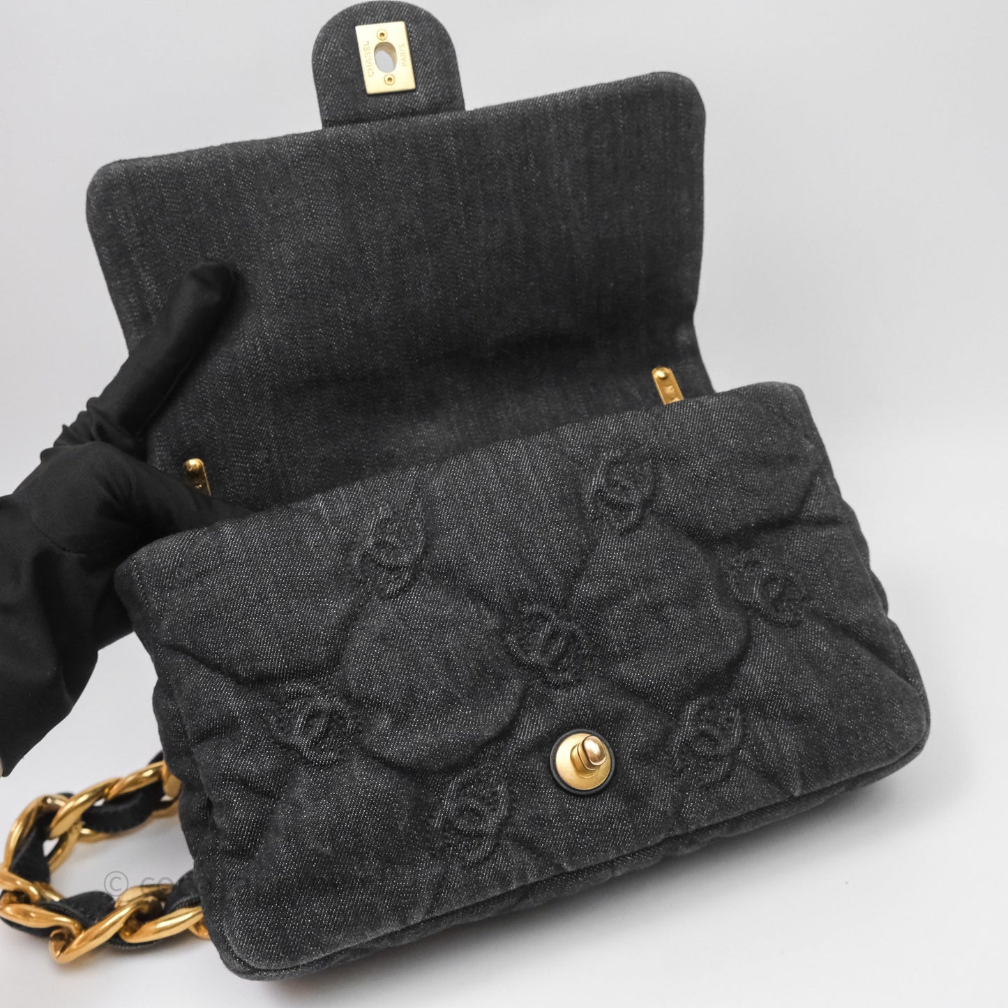 Chanel Medium Funky Town Flap Denim Aged Gold Hardware 22S