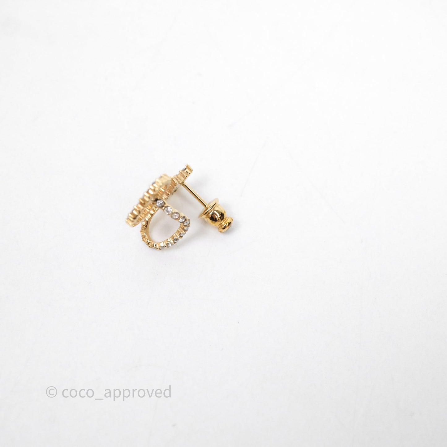 Christian Dior Clair D Lune Earrings Gold Tone