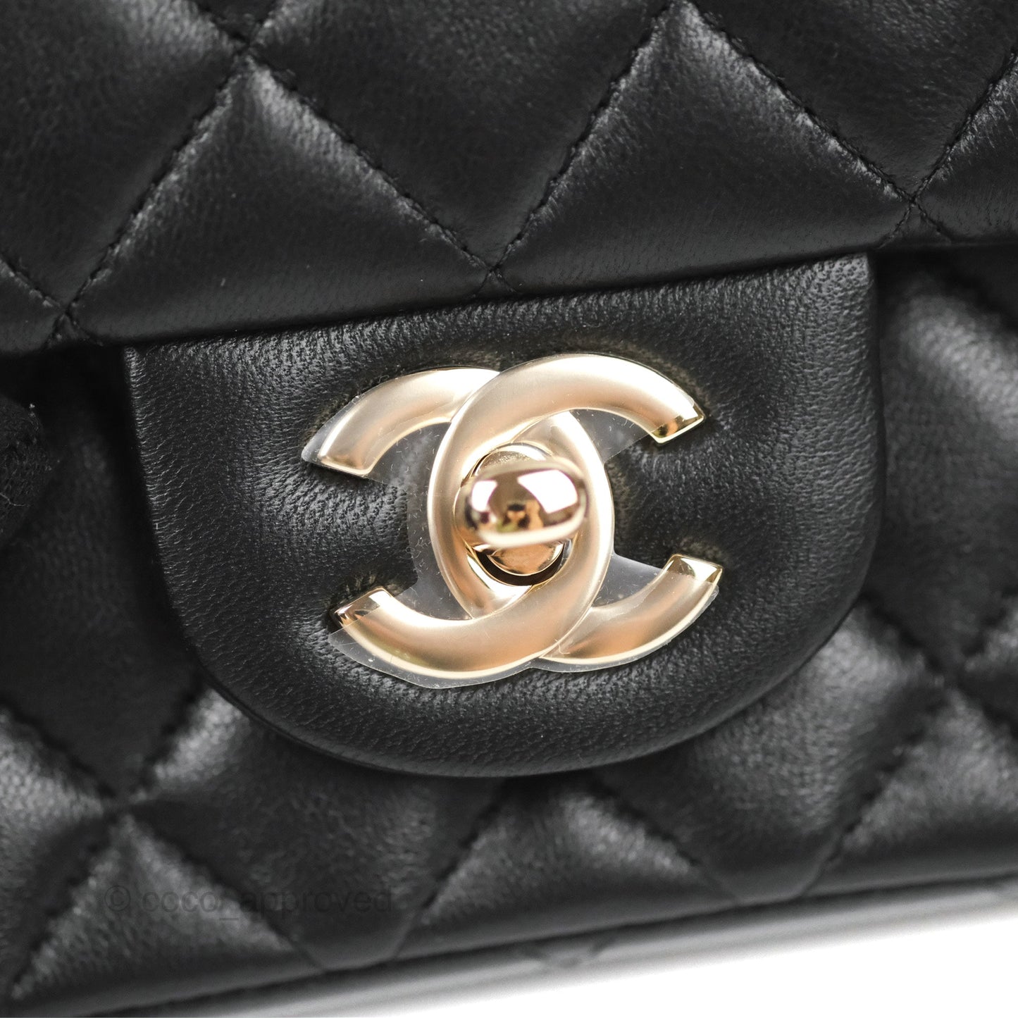 Chanel Mini Square Black Lambskin Gold Hardware