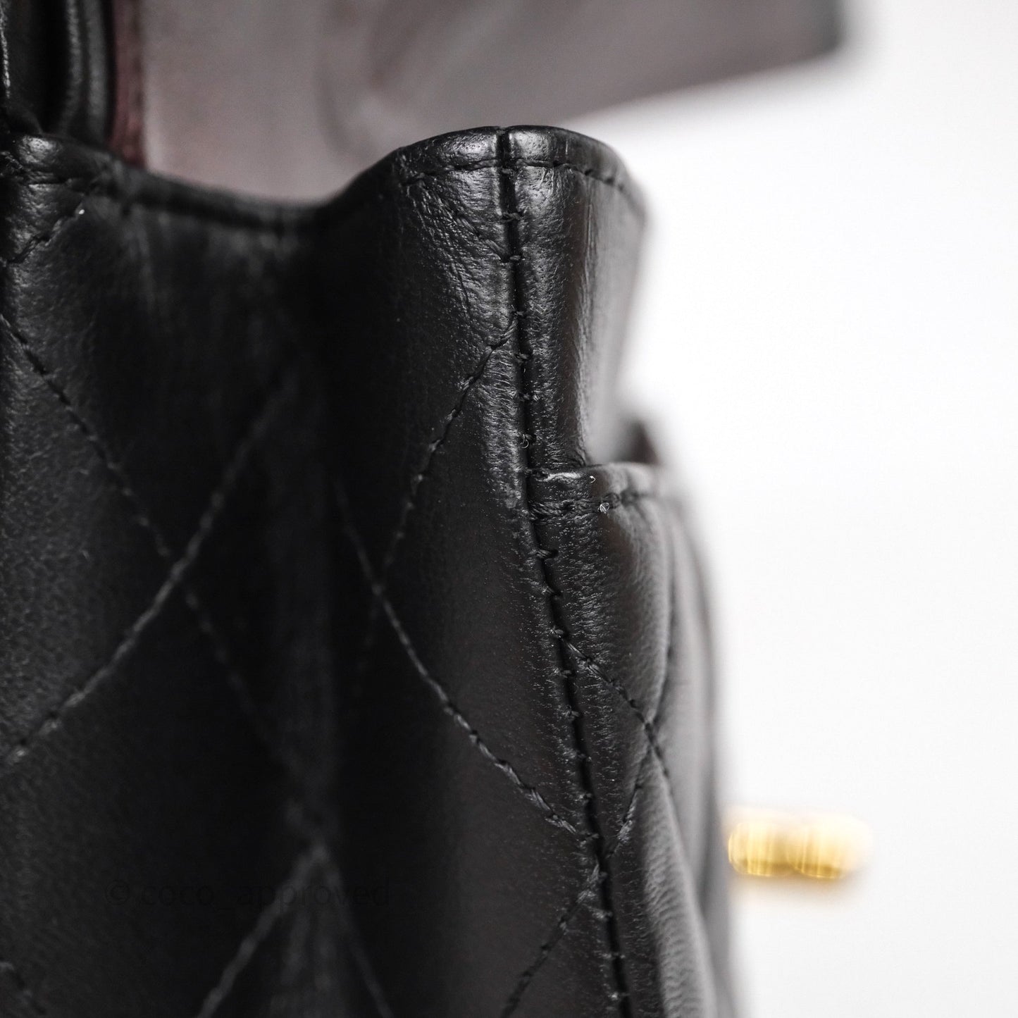 Chanel Small Classic Flap Quilted Black Lambskin Gold Hardware