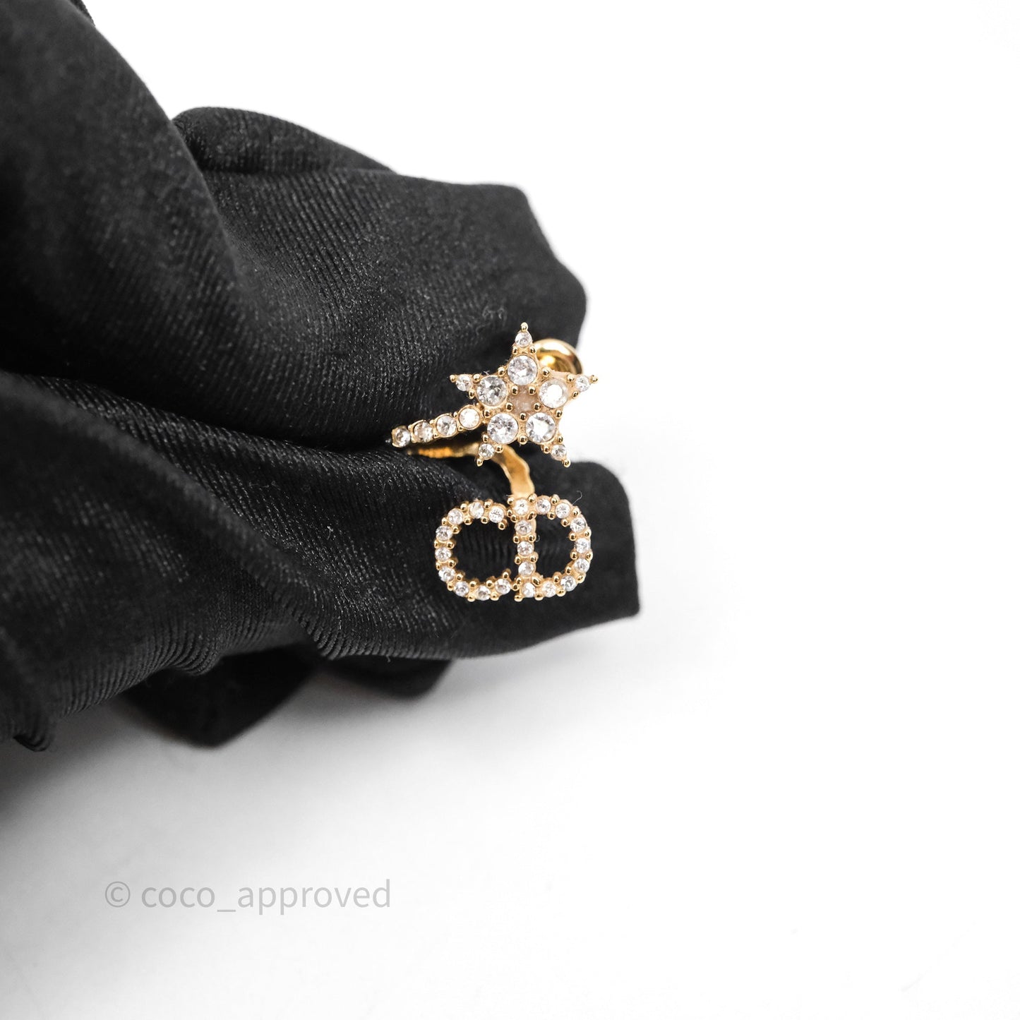 Christian Dior Clair D Lune Earrings Gold Tone