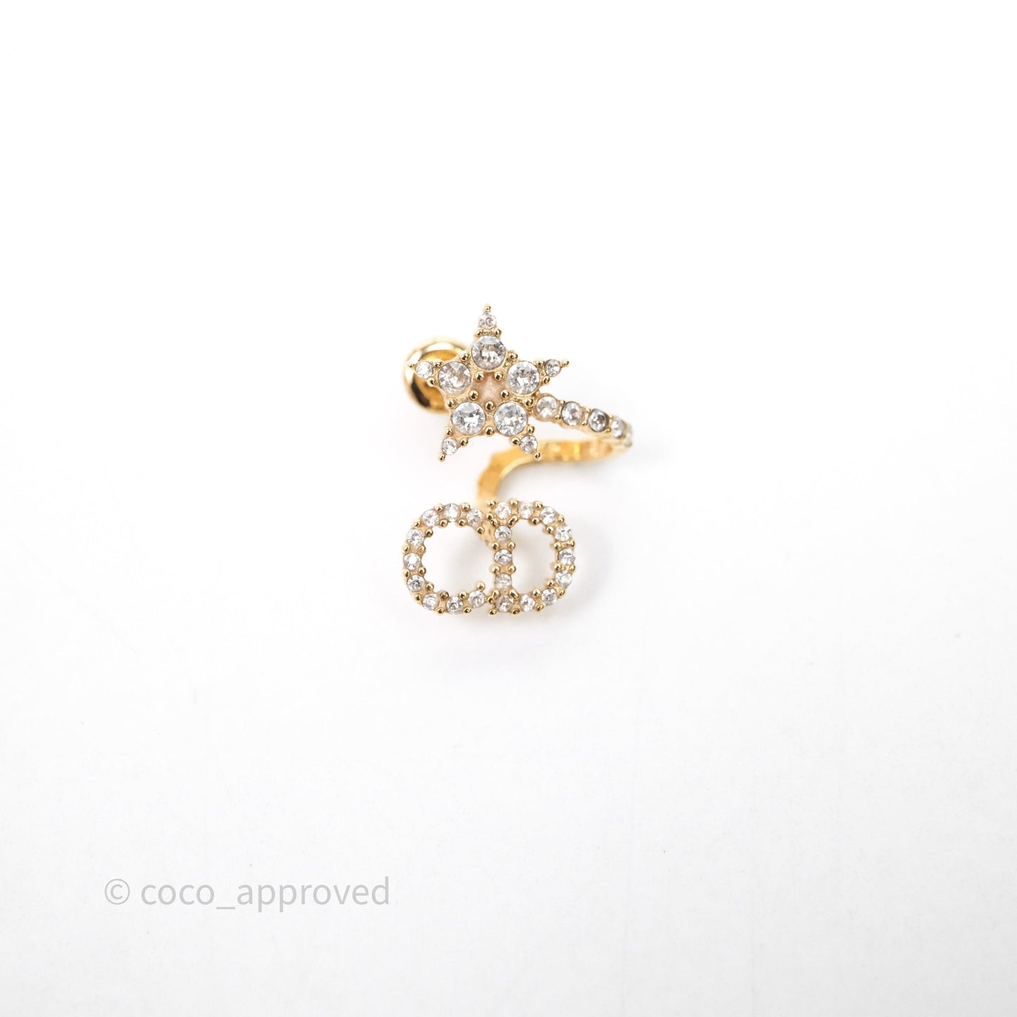 Christian Dior Clair D Lune Earrings Gold Tone