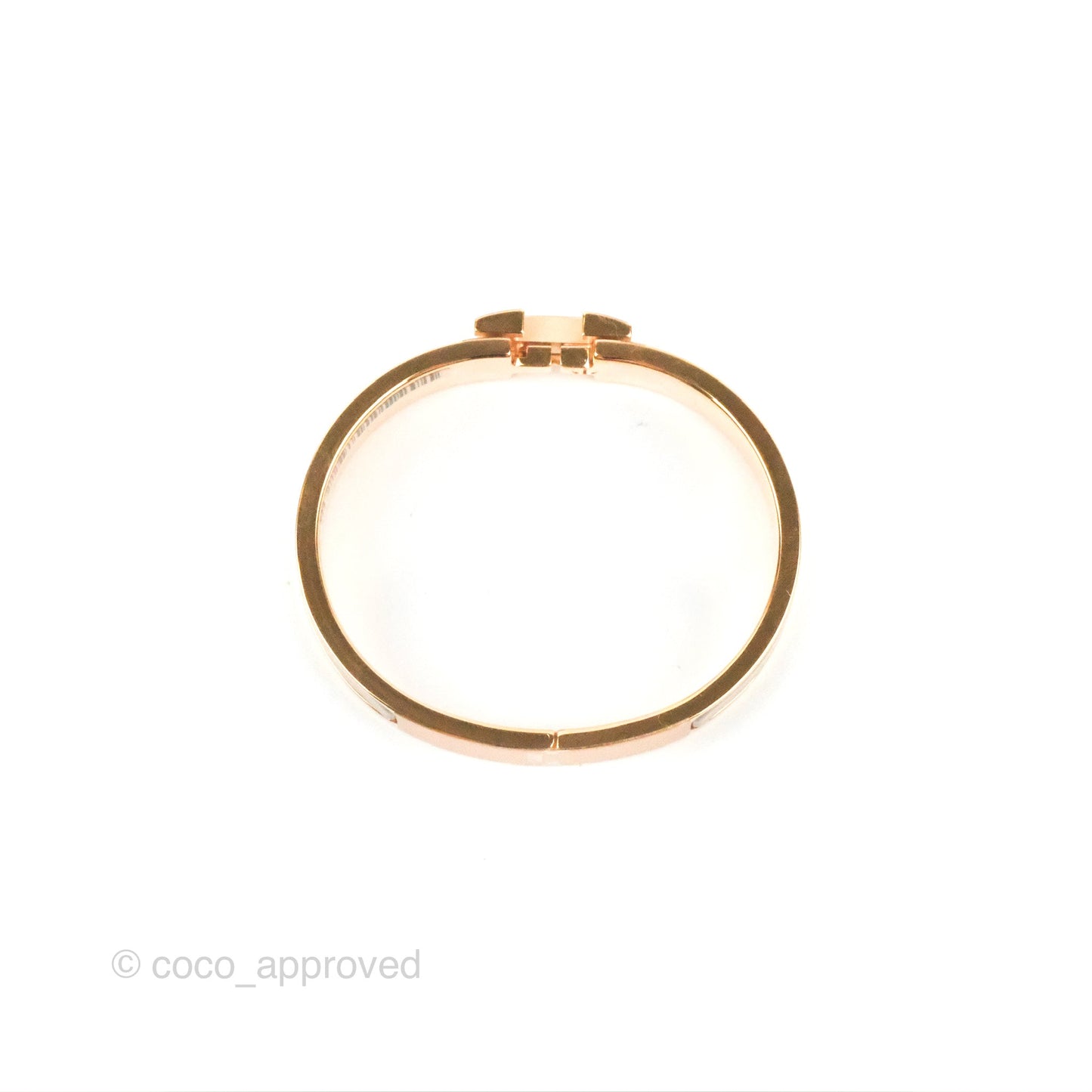 Hermès Clic H Bracelet Marron Glace Rose Gold PM