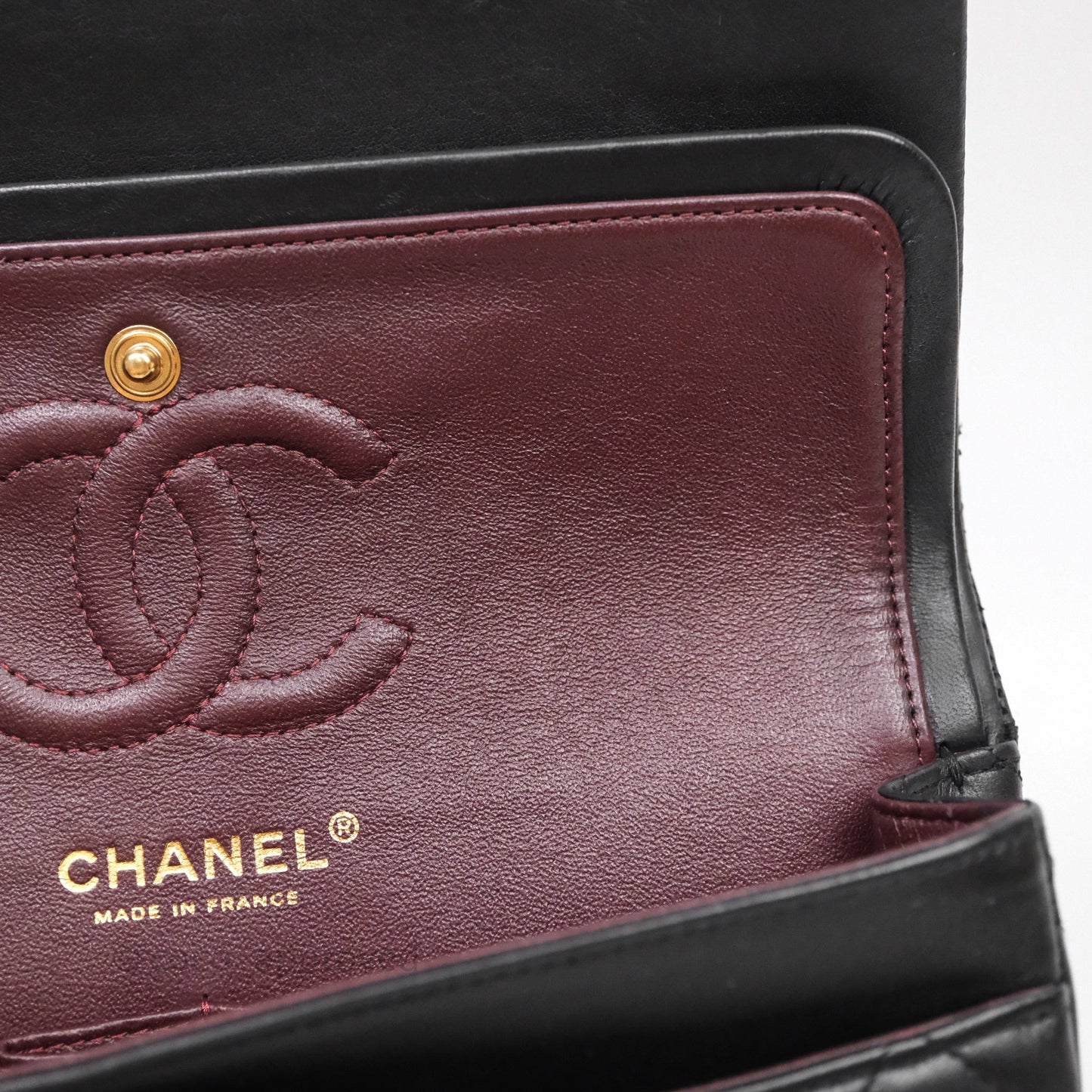 Chanel Small Classic Flap Quilted Black Lambskin Gold Hardware