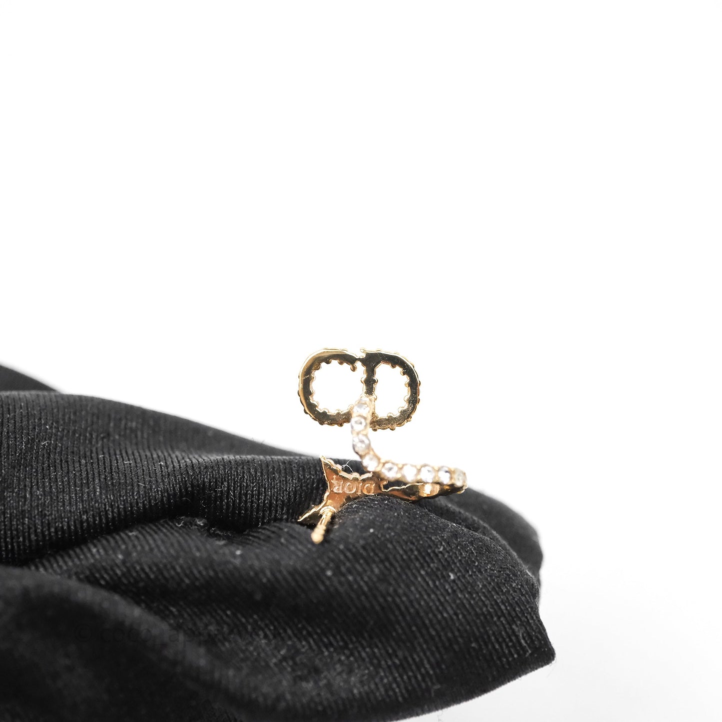 Christian Dior Clair D Lune Earrings Gold Tone