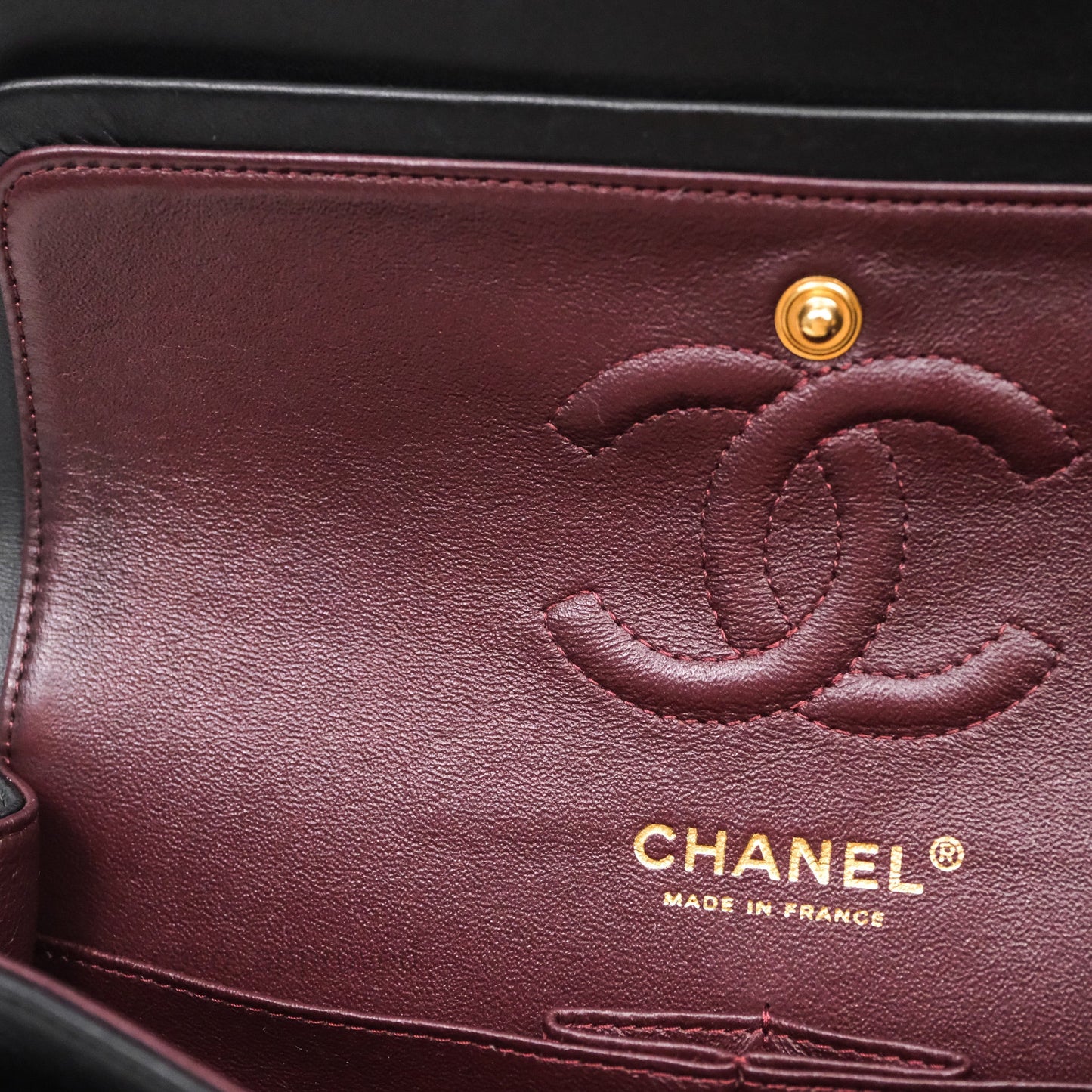 Chanel Small Classic Flap Quilted Black Lambskin Gold Hardware